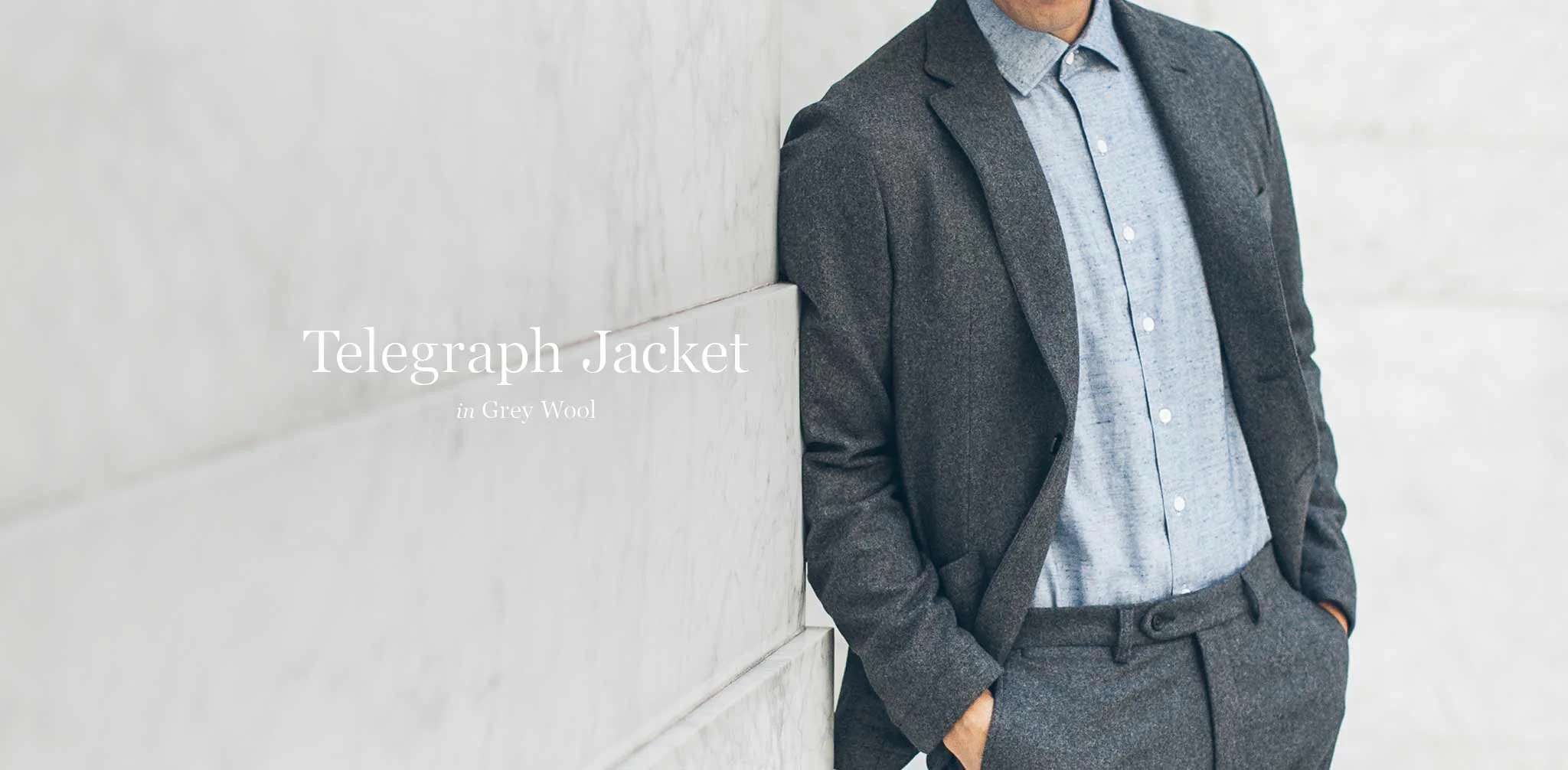 The Telegraph Jacket in Grey Wool - Image 8