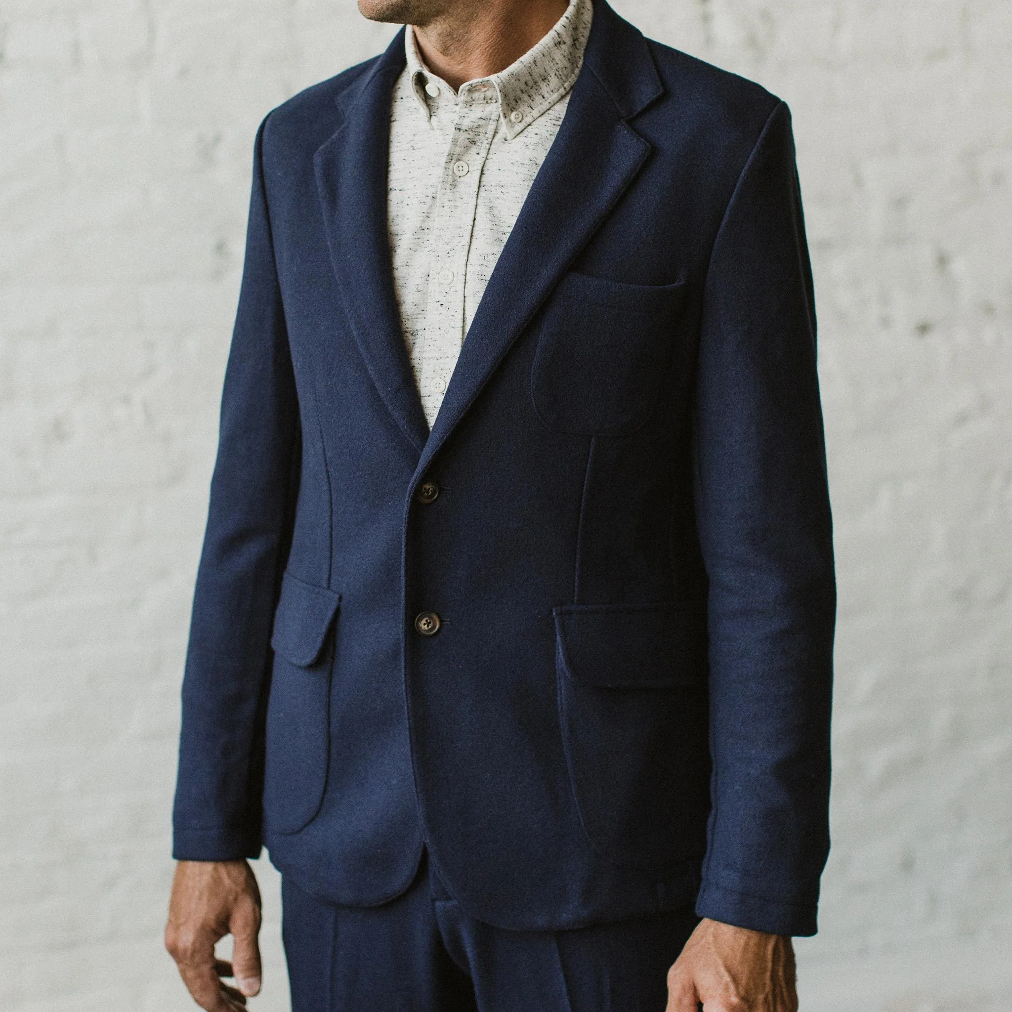 The Telegraph Jacket in Navy Boiled Wool - Image 5