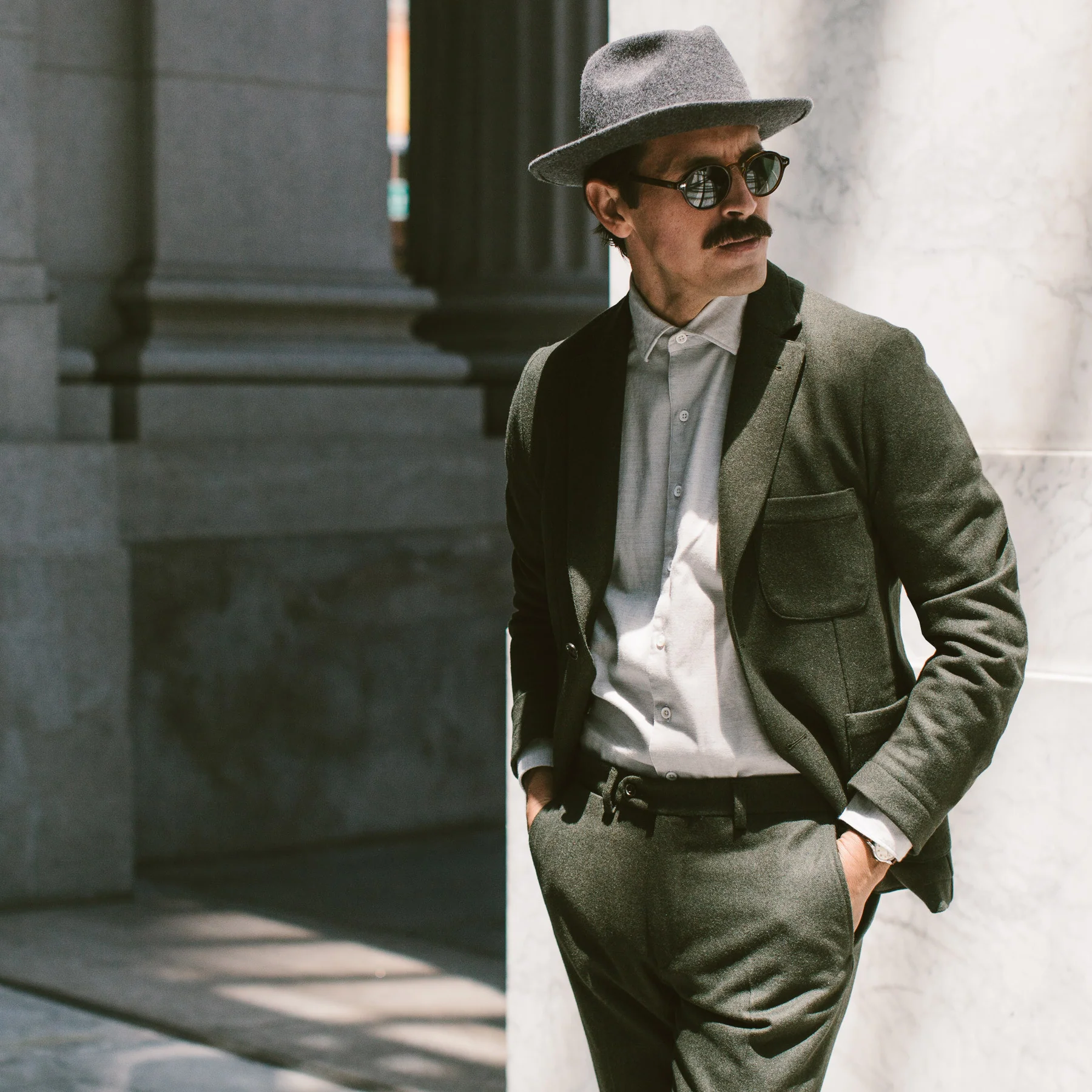 The Telegraph Jacket in Olive Wool - Image 2