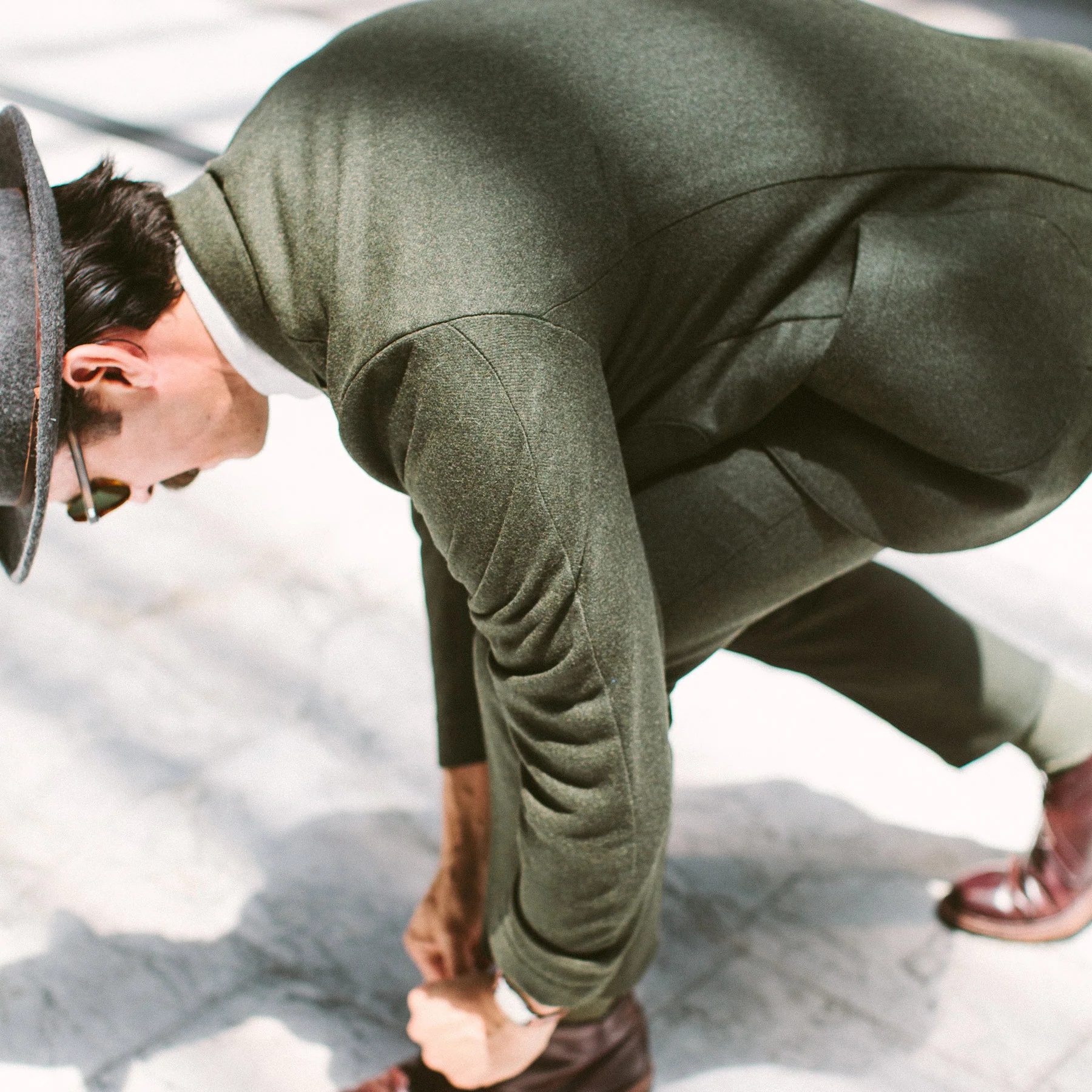 The Telegraph Jacket in Olive Wool - Image 3