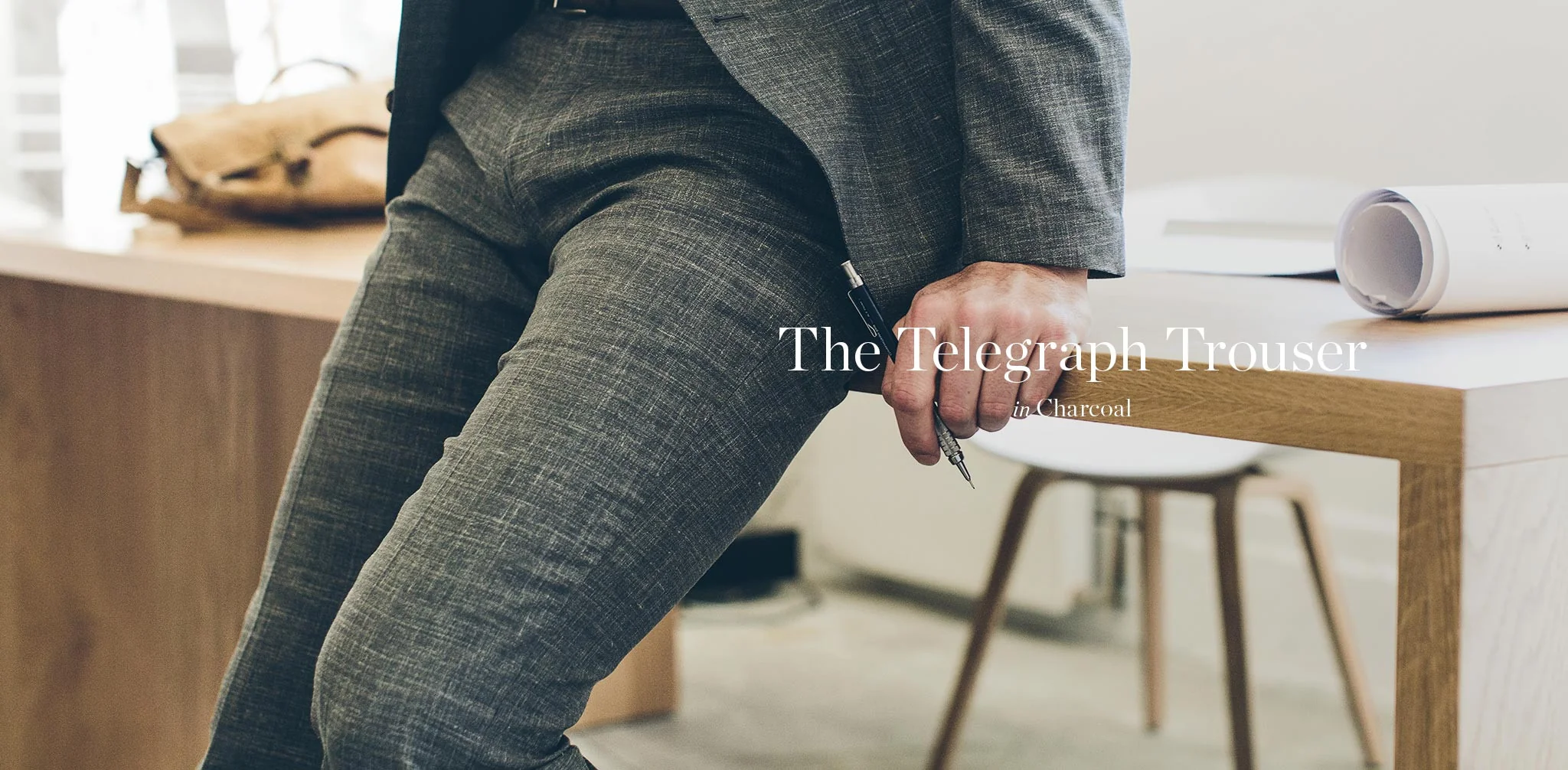 The Telegraph Trouser in Charcoal - Image 7