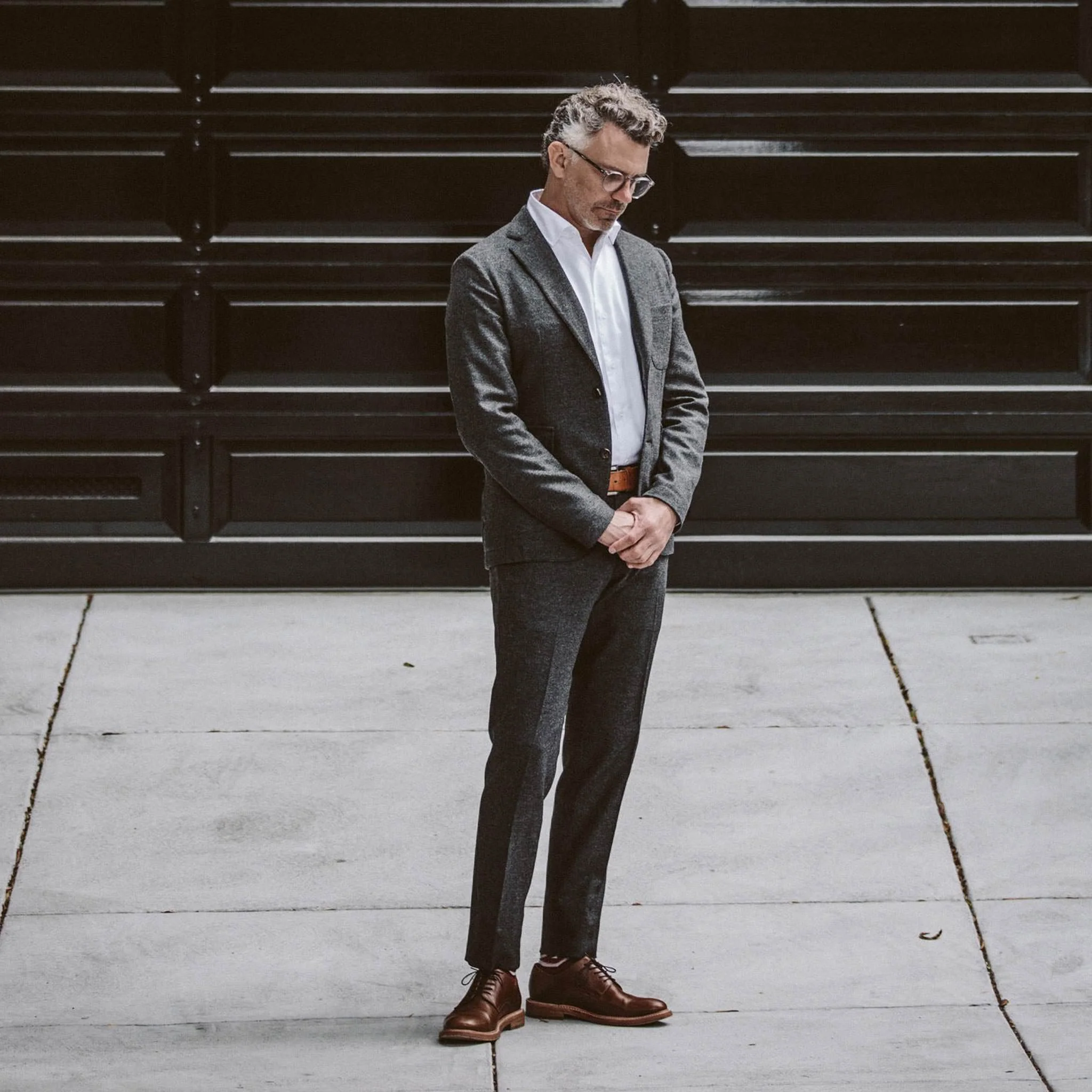 The Telegraph Trouser in Charcoal Herringbone - Image 2