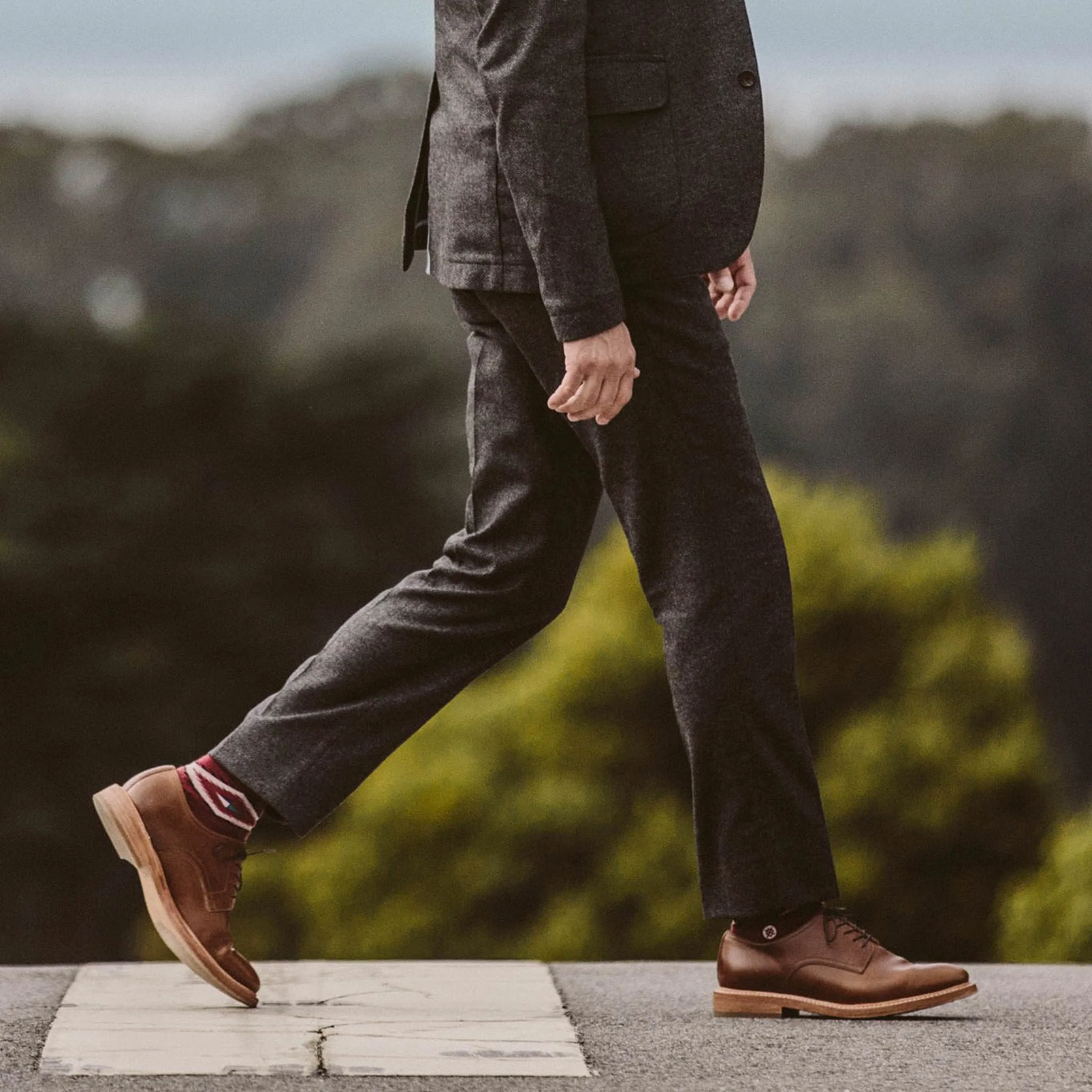 The Telegraph Trouser in Charcoal Herringbone - Image 3