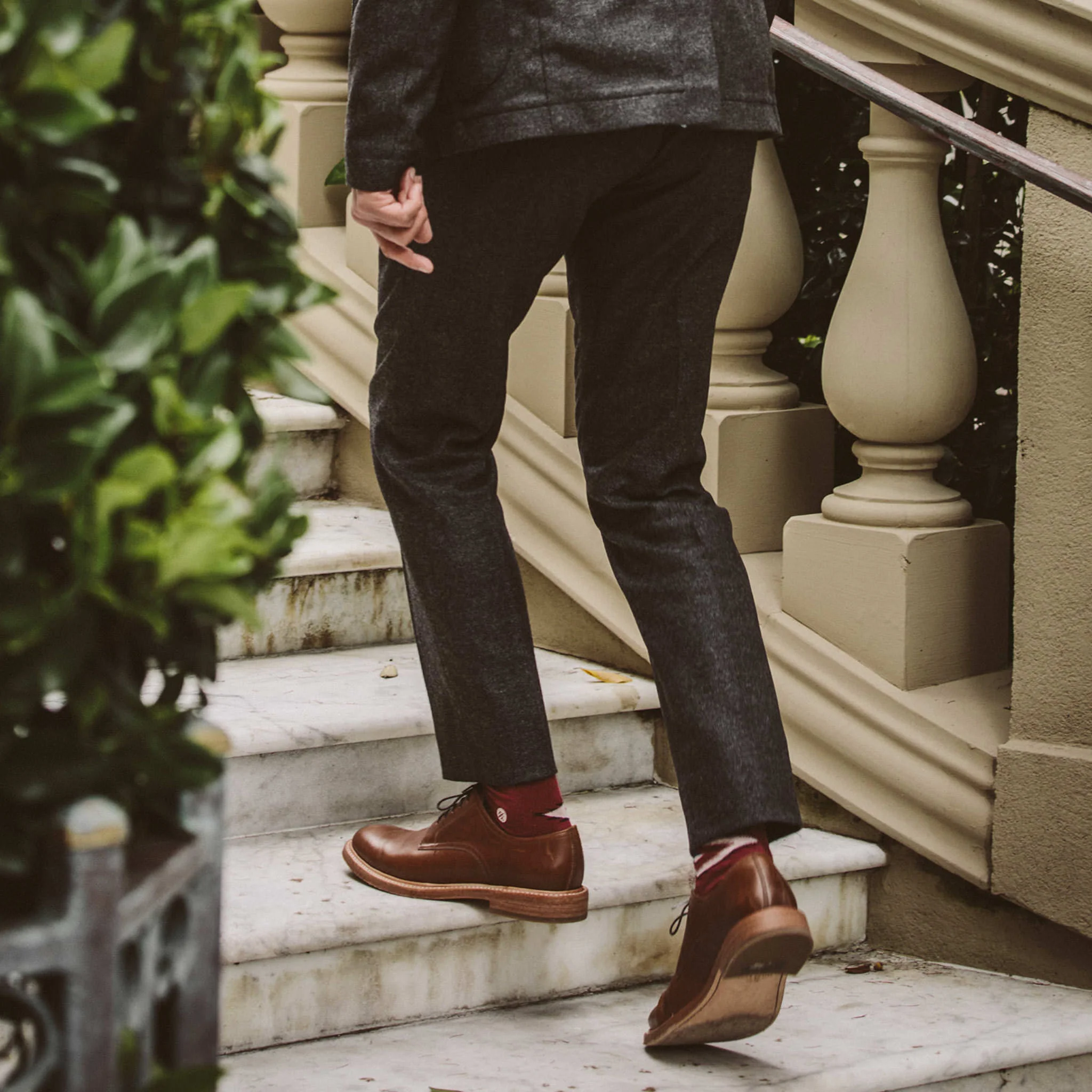 The Telegraph Trouser in Charcoal Herringbone - Image 5