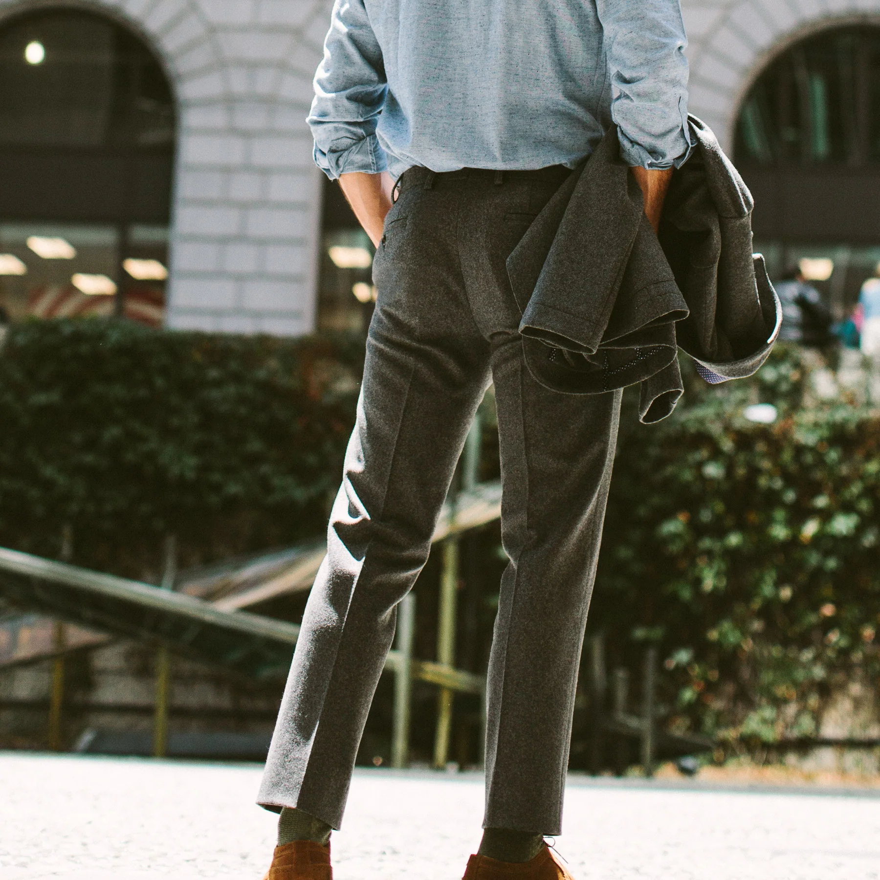 The Telegraph Trouser in Grey Wool - Image 7