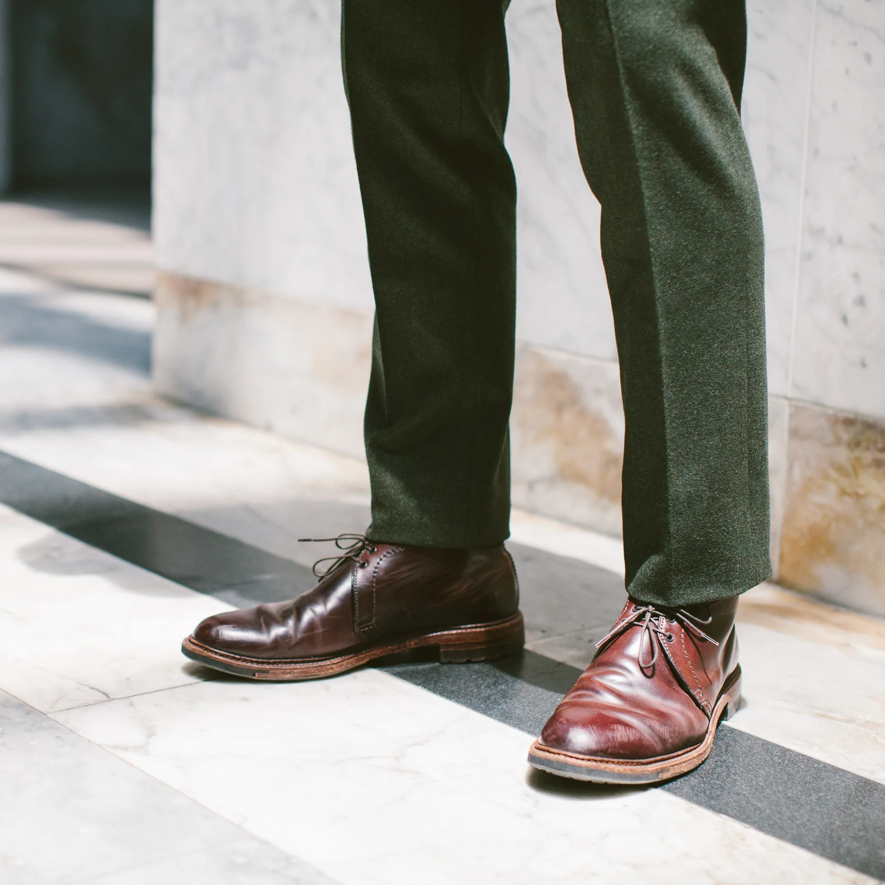 The Telegraph Trouser in Olive Wool - Image 6