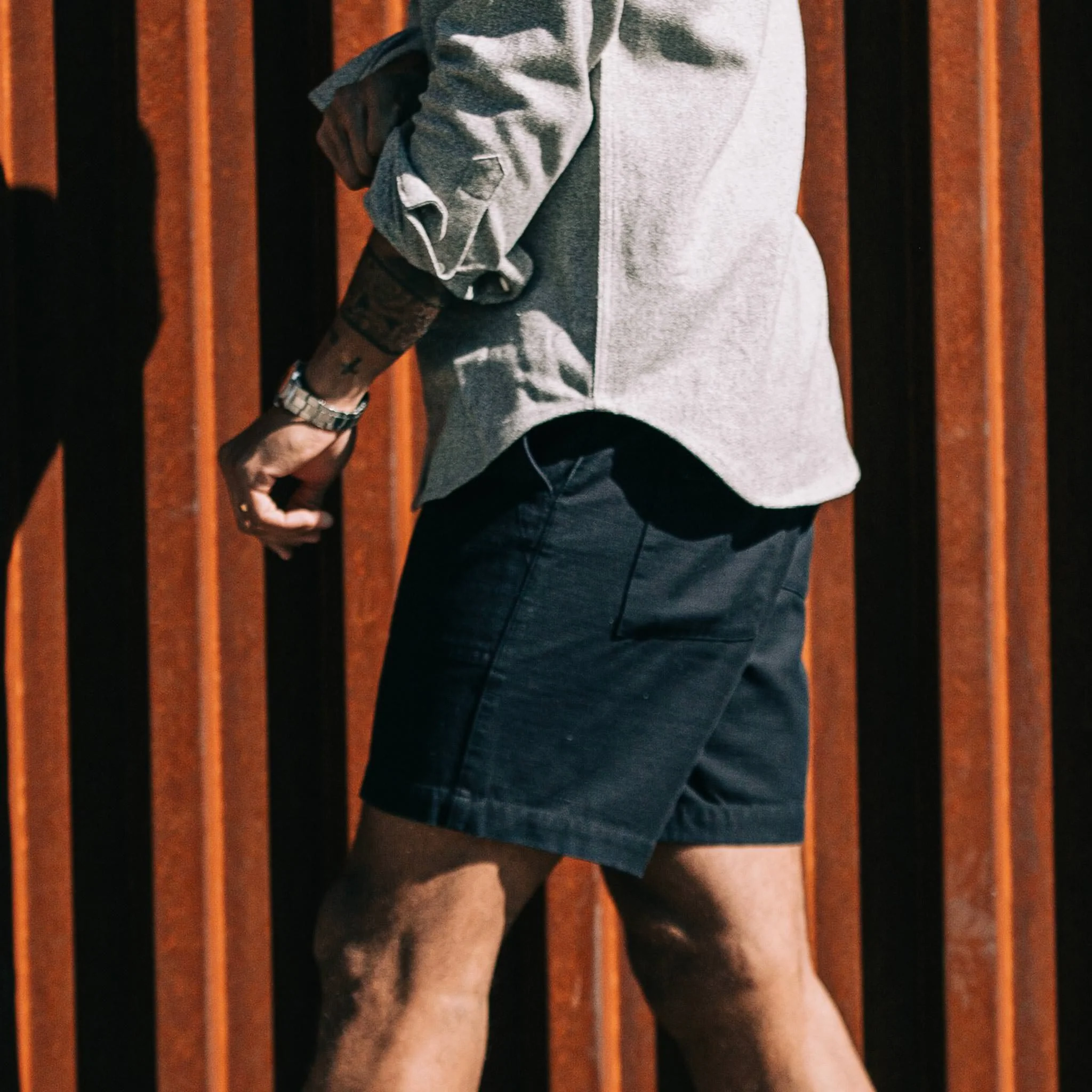 The Trail Short in Navy Slub Sateen - Image 6