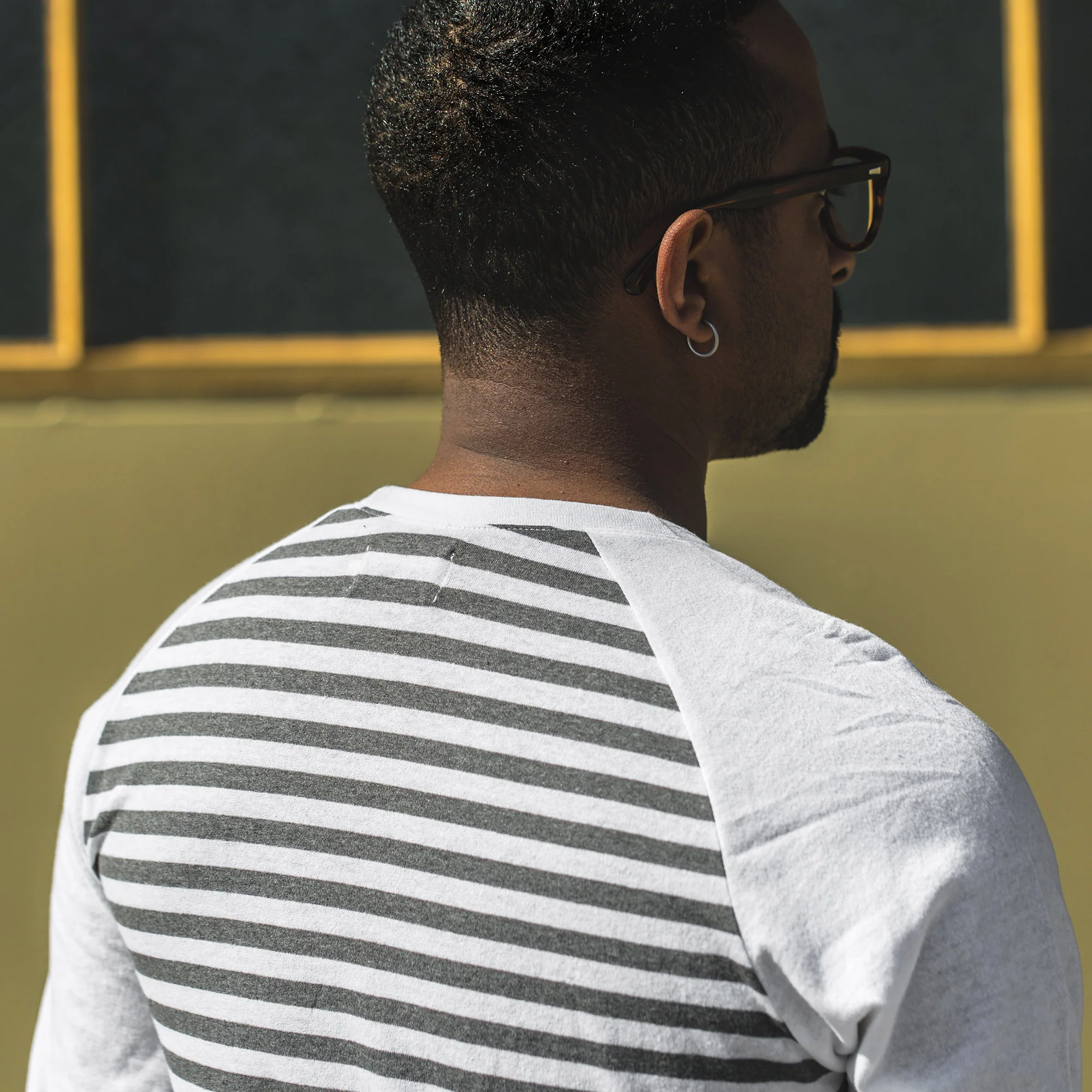 The Triblend Long Sleeve in Charcoal Stripe - Image 3