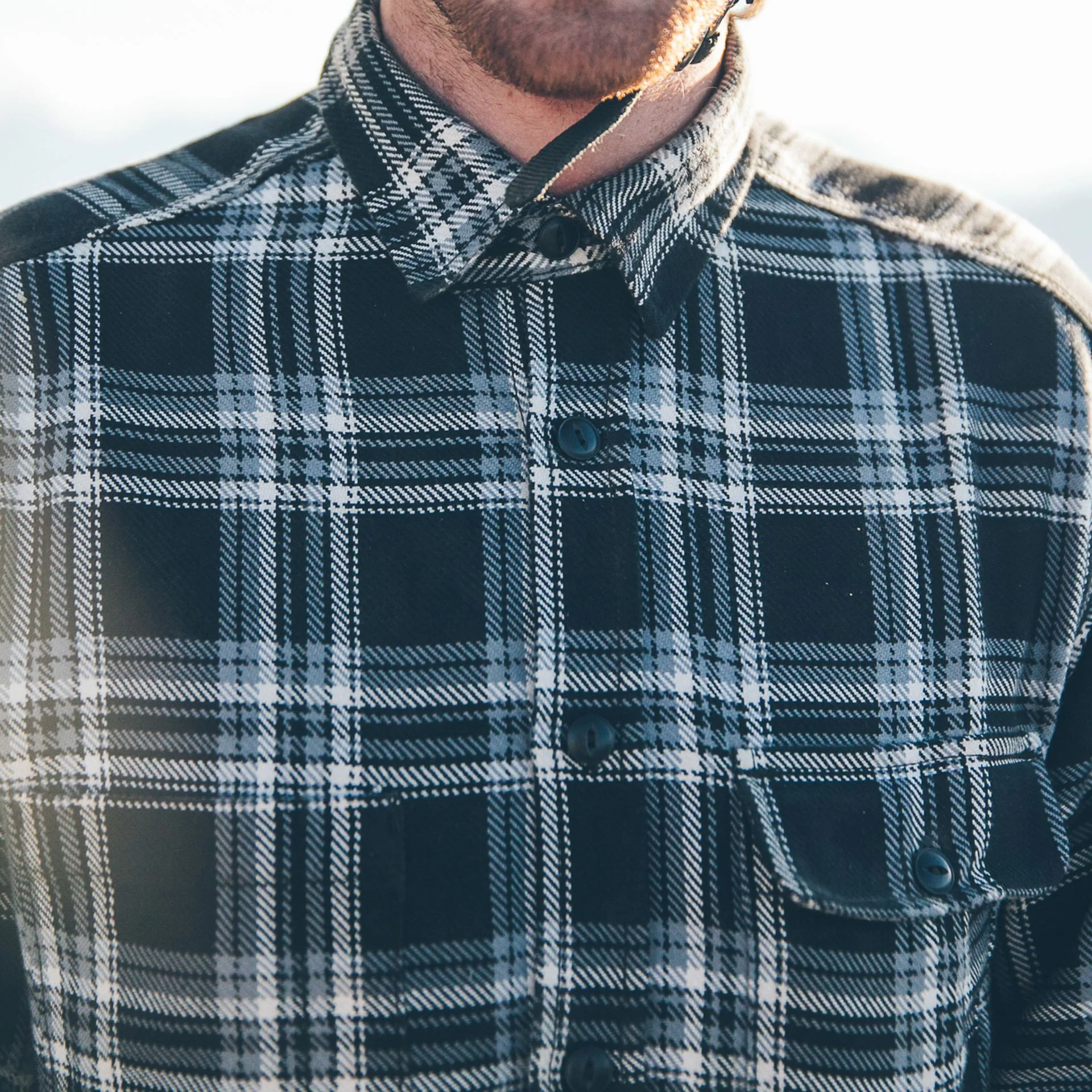 The Triple Needle Moto Utility Shirt in Black - Image 4