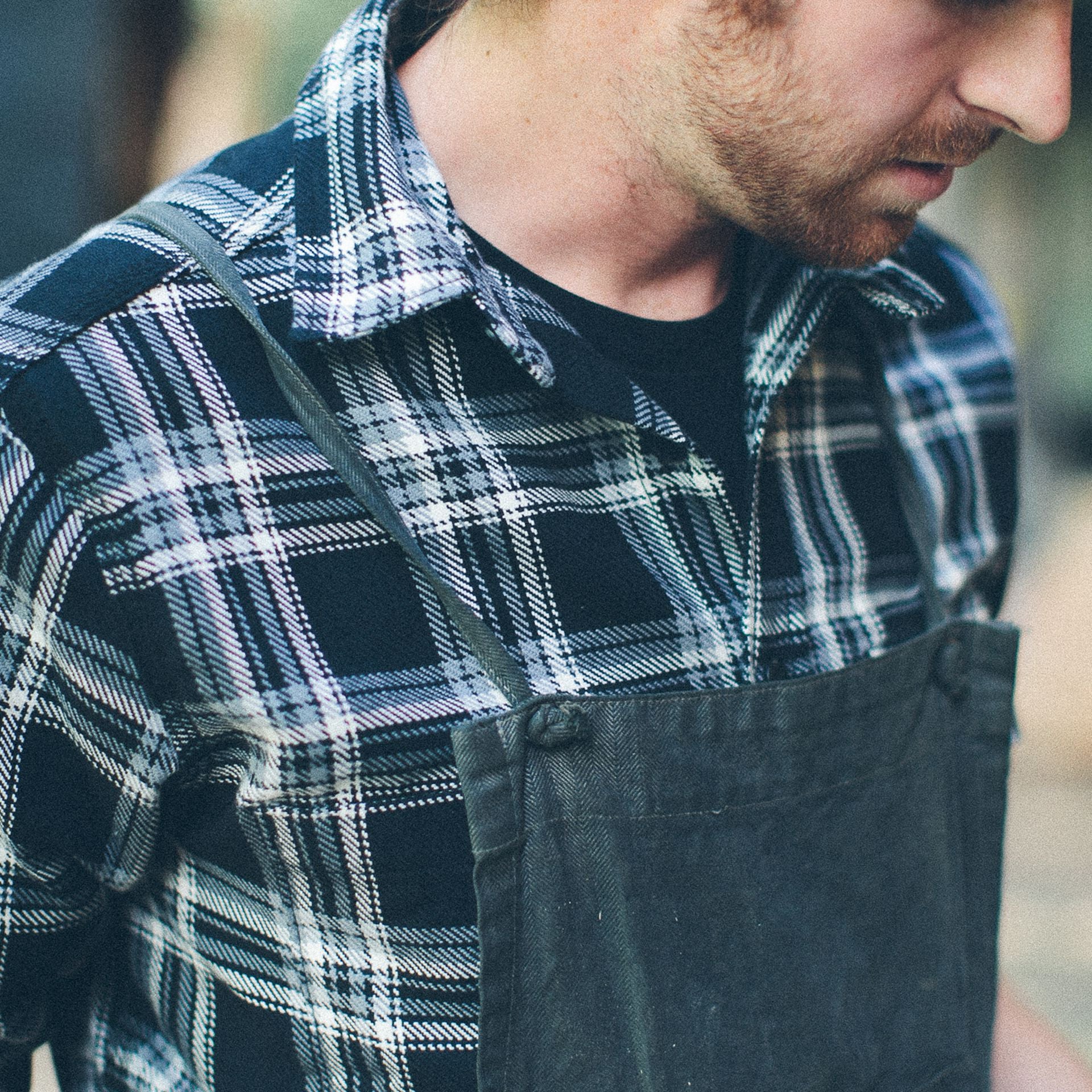 The Triple Needle Moto Utility Shirt in Black - Image 6