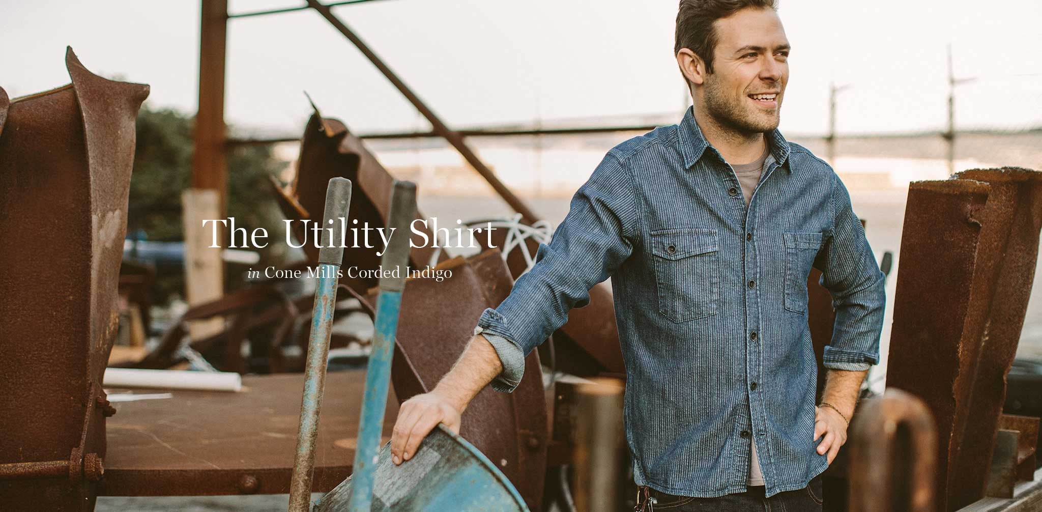The Utility Shirt in Cone Mills Corded Indigo - Image 8