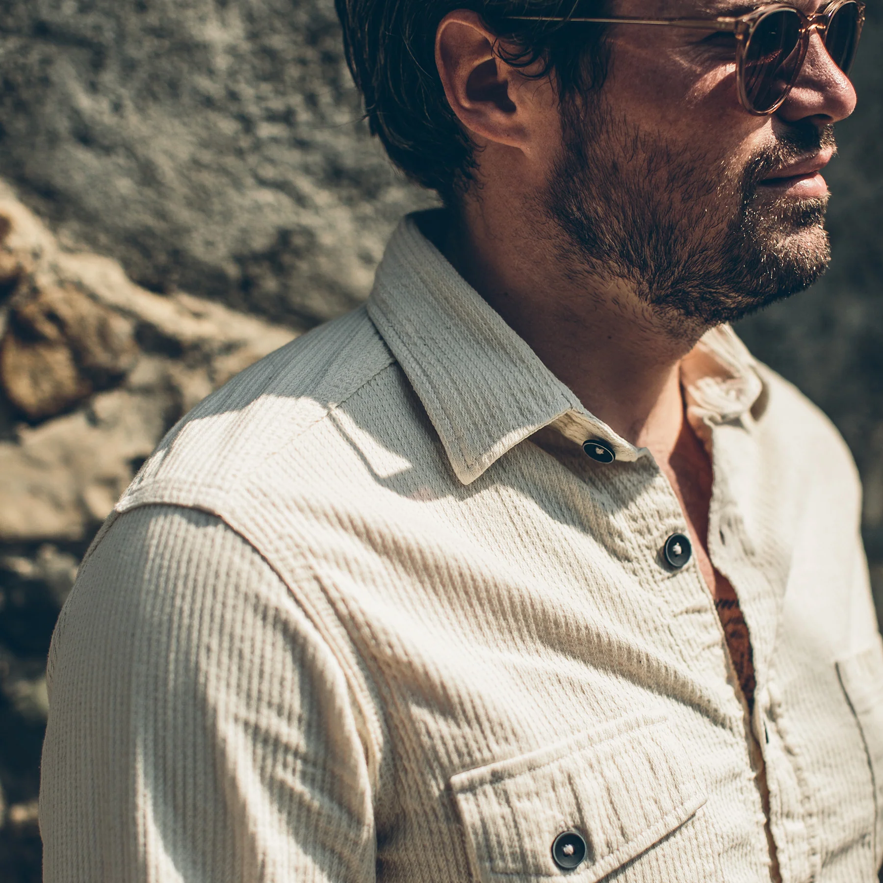 The Utility Shirt in Cone Mills Corded Natural - Image 3