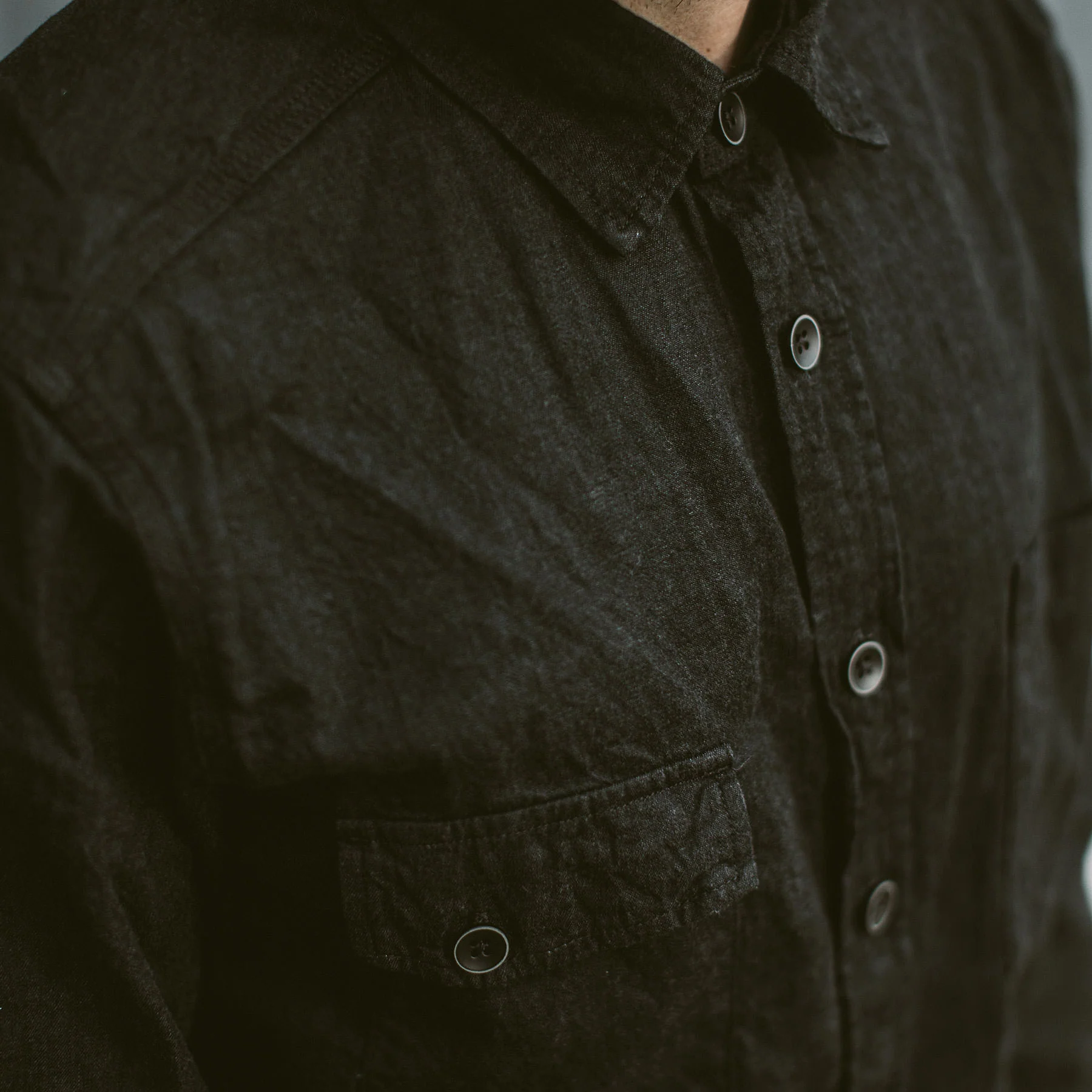 The Utility Shirt in Yoshiwa Black Selvage - Image 4