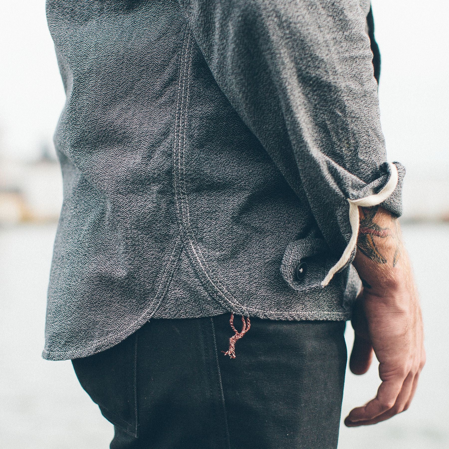 The Utility Shirt in Salt & Pepper Chambray - Image 3