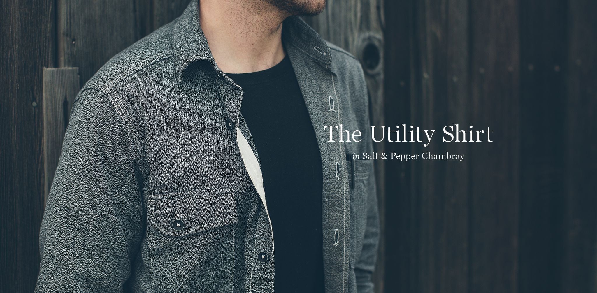 The Utility Shirt in Salt & Pepper Chambray - Image 8