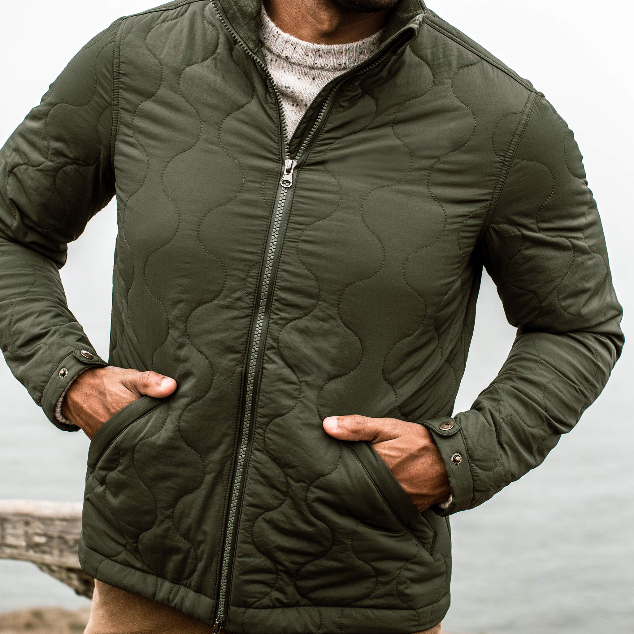 The Vertical Jacket in Olive - Image 4
