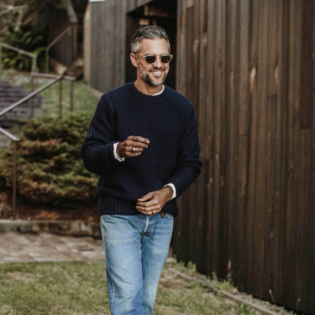 The Wave Sweater in Navy - Image 2
