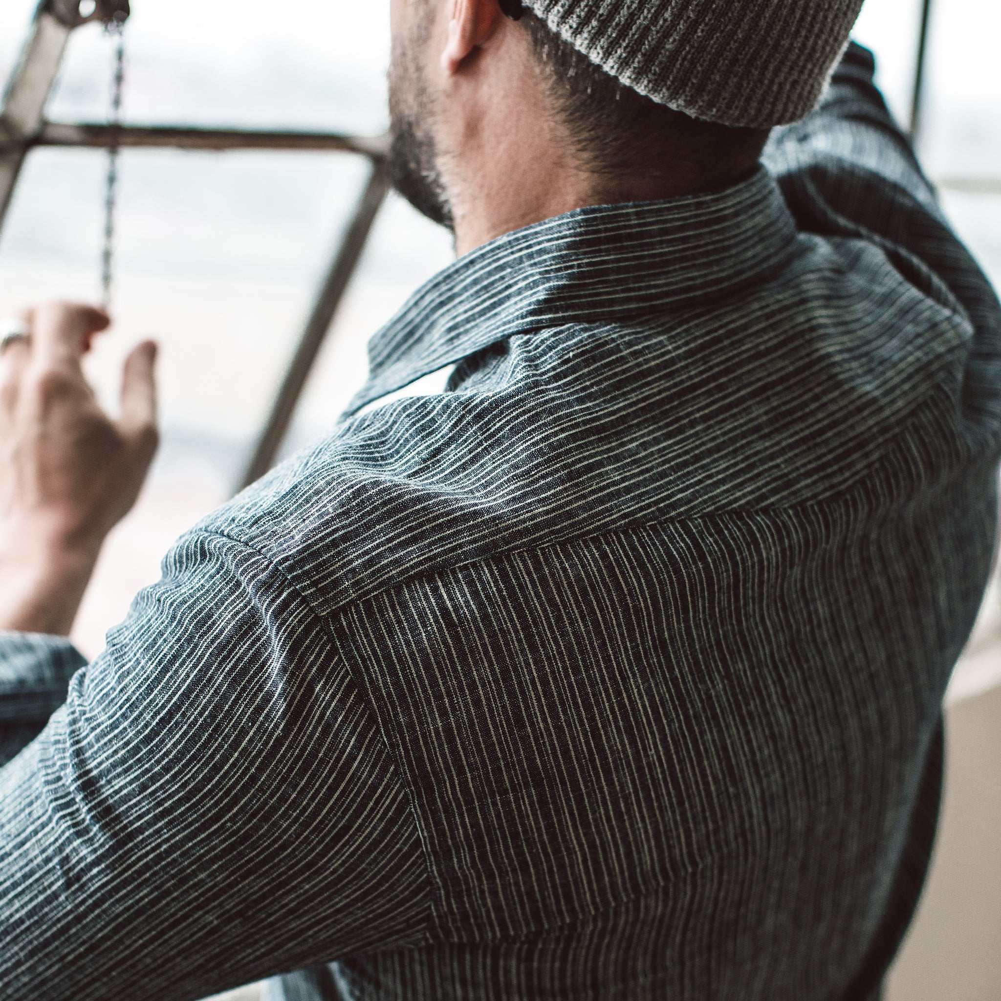The Western Shirt in Hemp Stripe Chambray - Image 4