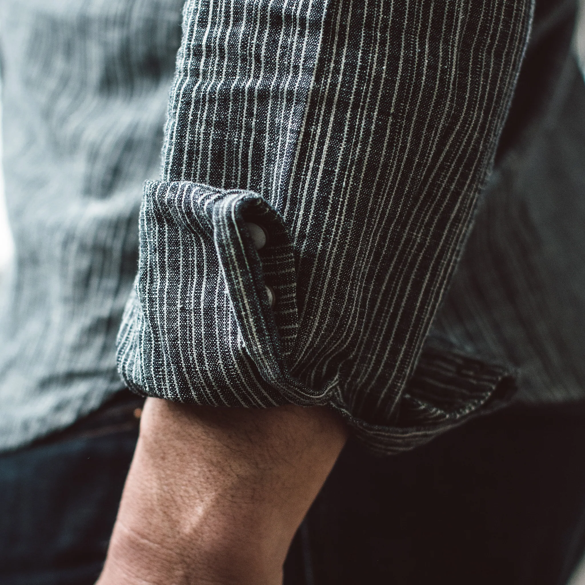 The Western Shirt in Hemp Stripe Chambray - Image 5