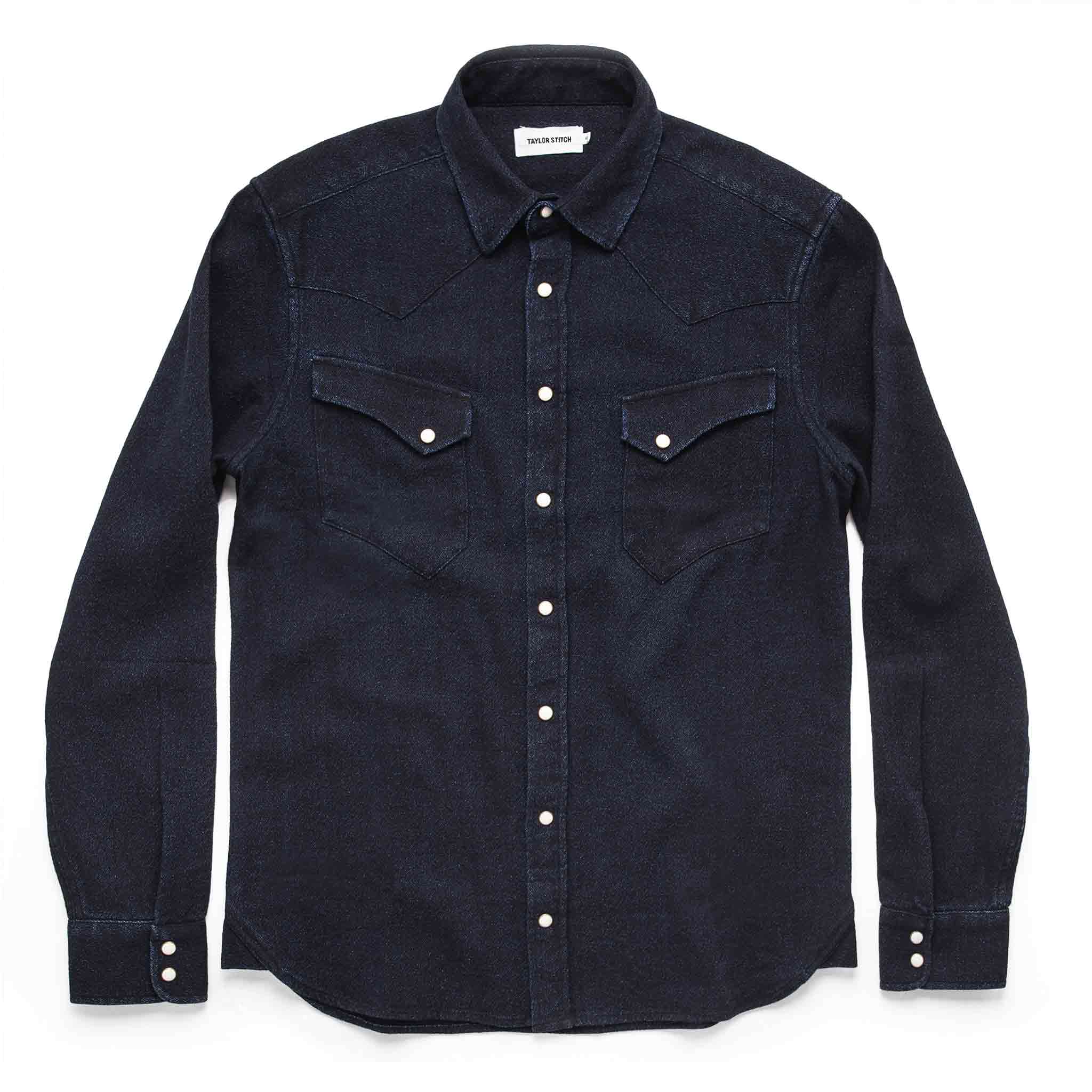 The Western Shirt in Indigo Crepe - Image 12