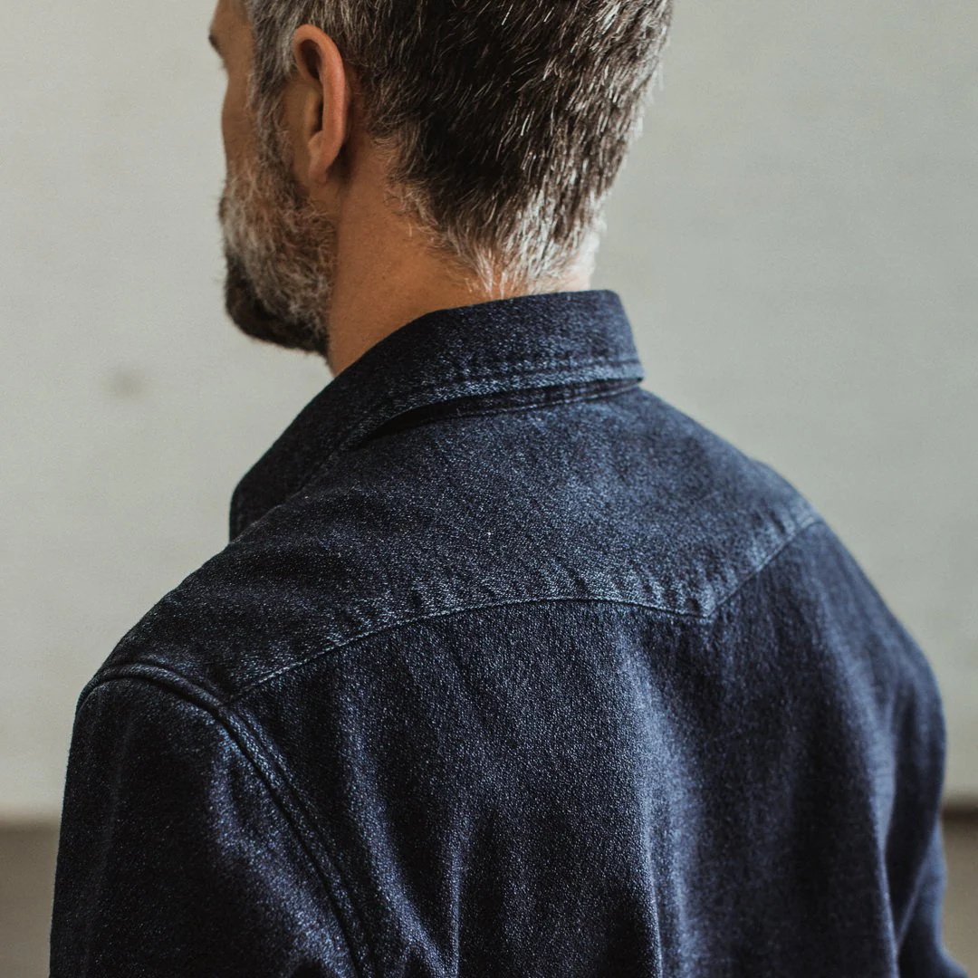 The Western Shirt in Indigo Crepe - Image 4