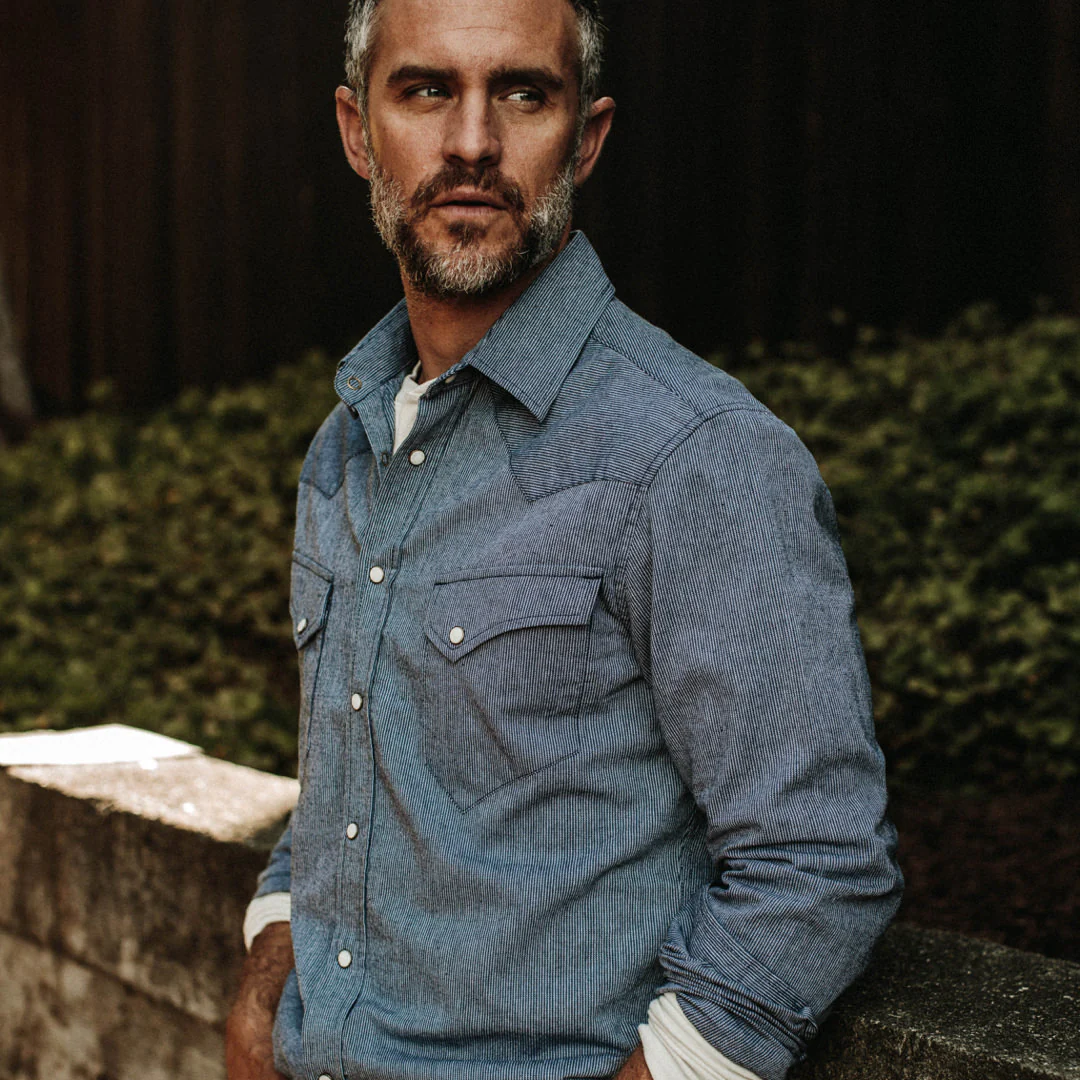 The Western Shirt in Indigo Stripe - Image 4