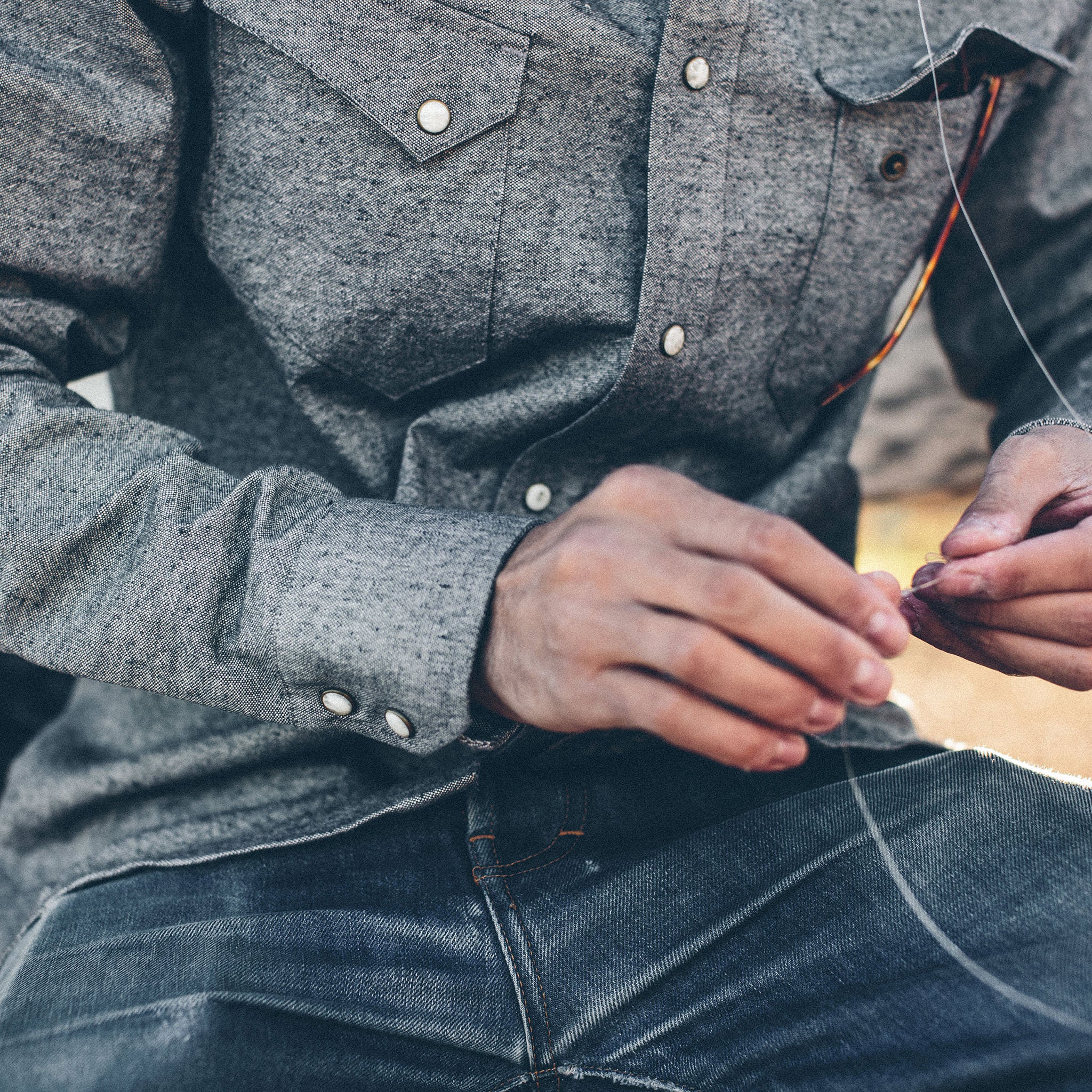 The Western Shirt in Upcycled Chambray - Image 3