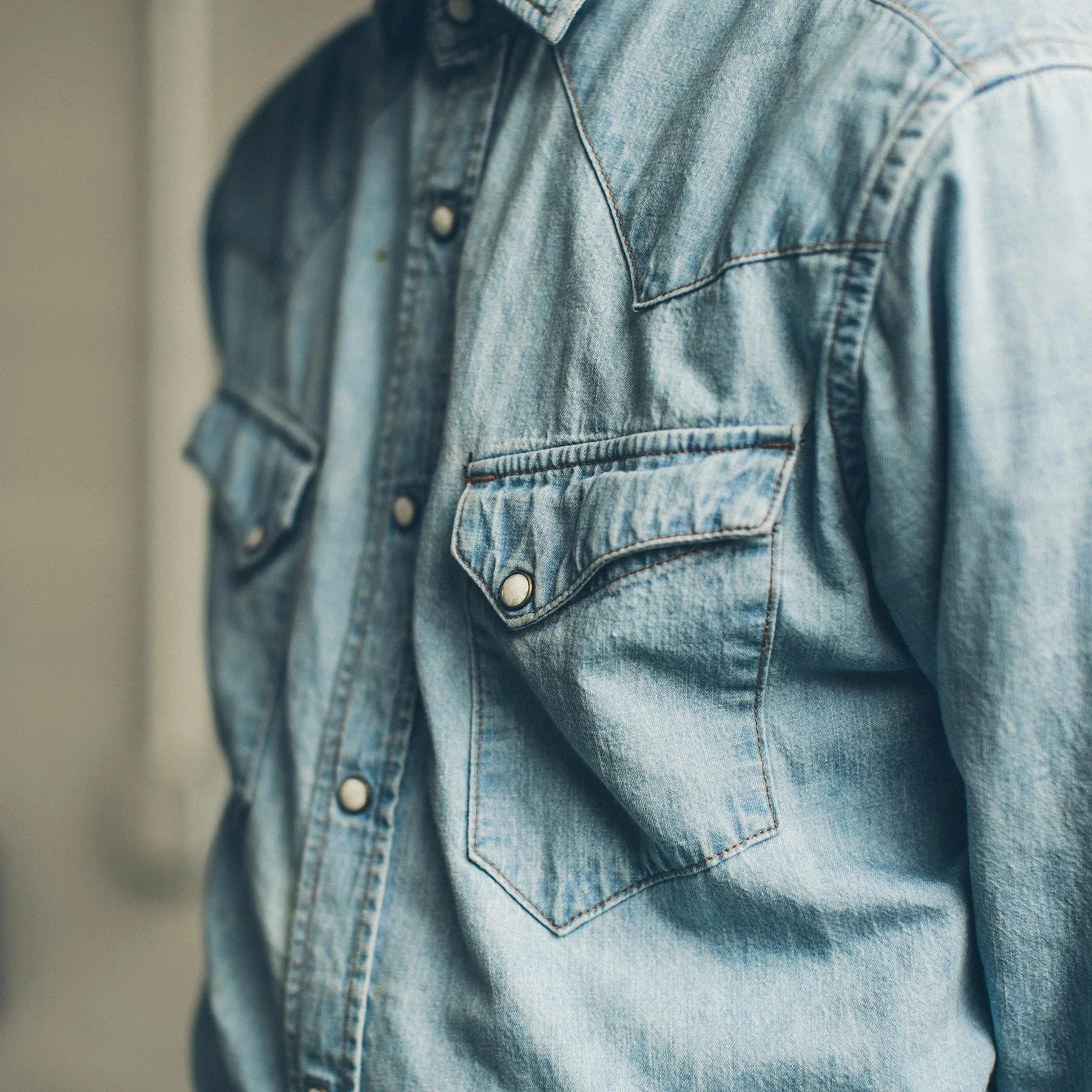 The Western Shirt in Washed Indigo - Image 2