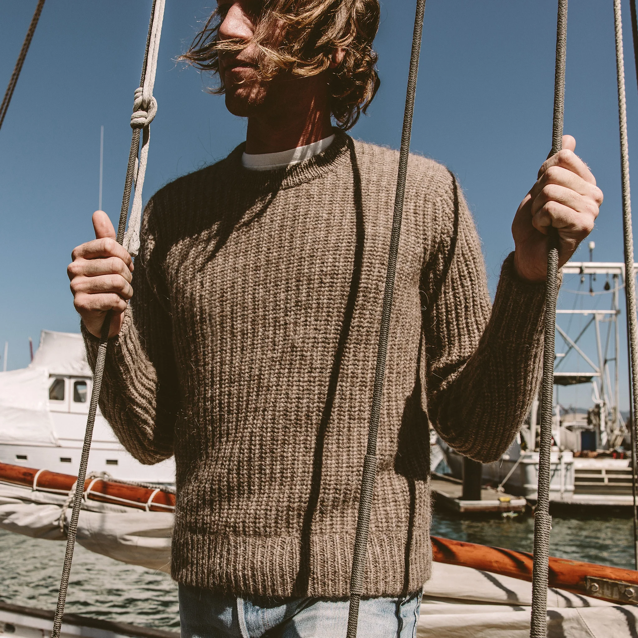 The Whaler Sweater in Alpaca Wool - Image 4