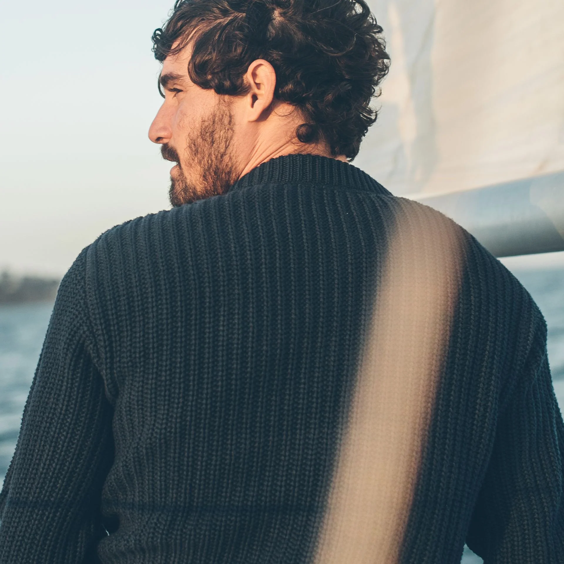 The Whaler Sweater in Navy - Image 5