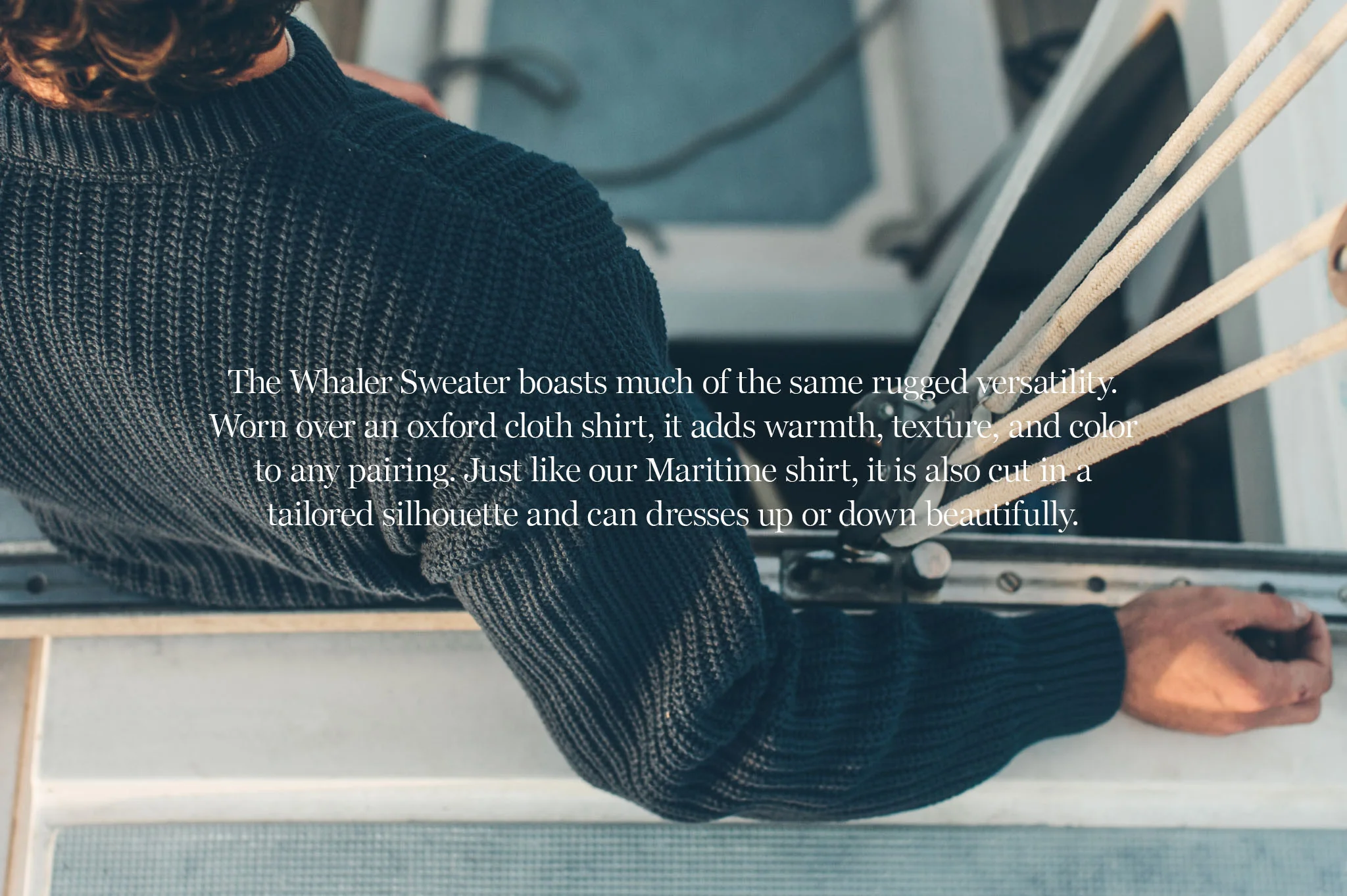 The Whaler Sweater in Navy - Image 8