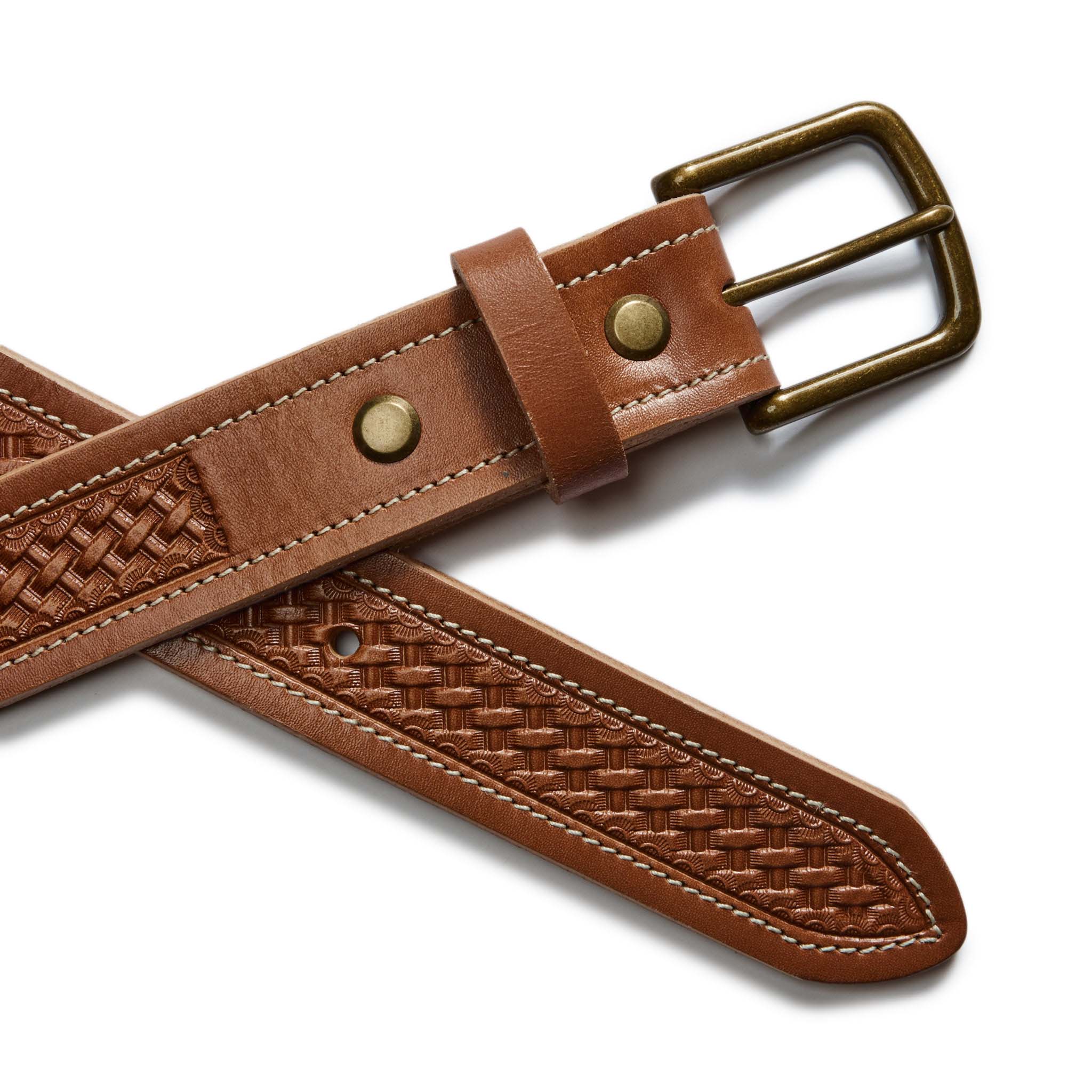 The Tooled Belt in Saddle Tan - Image 5