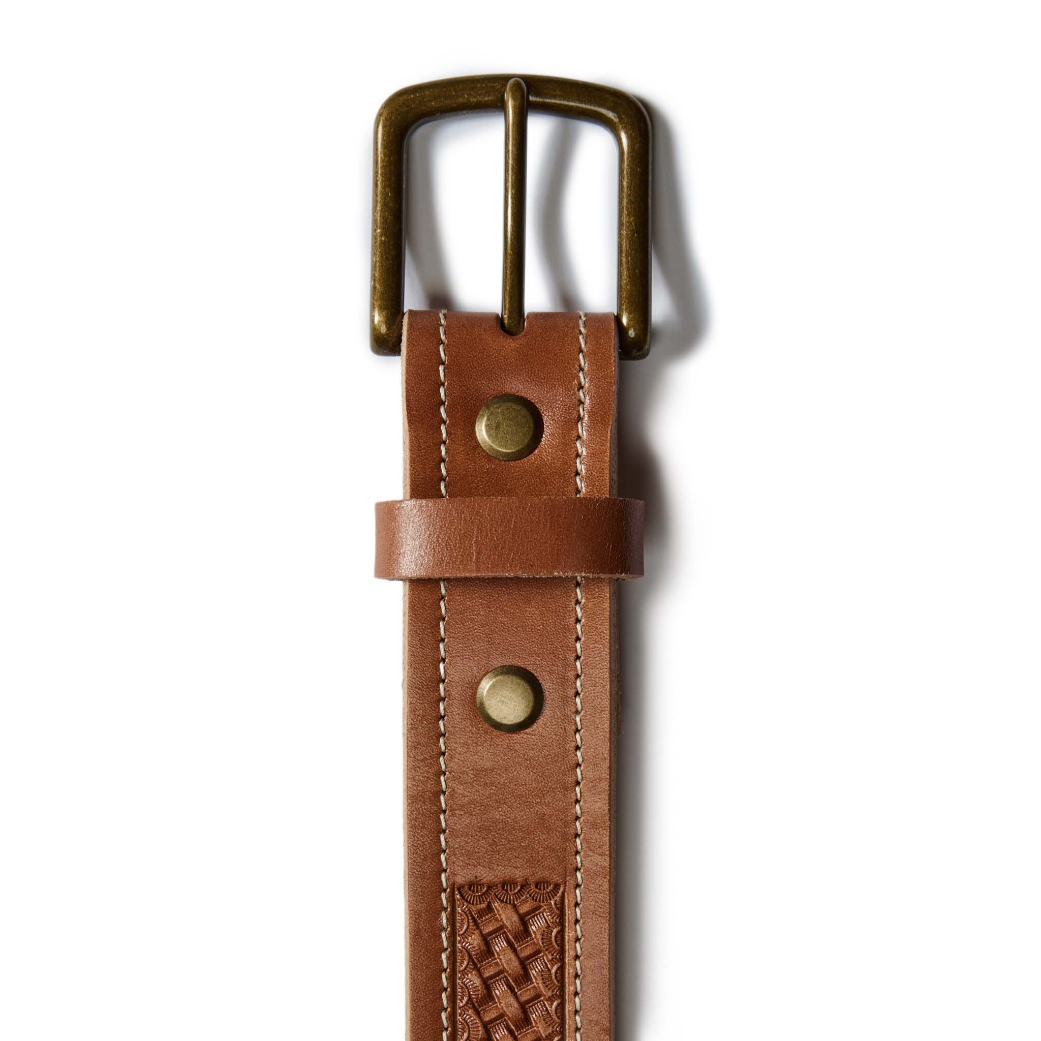 The Tooled Belt in Saddle Tan - Image 7