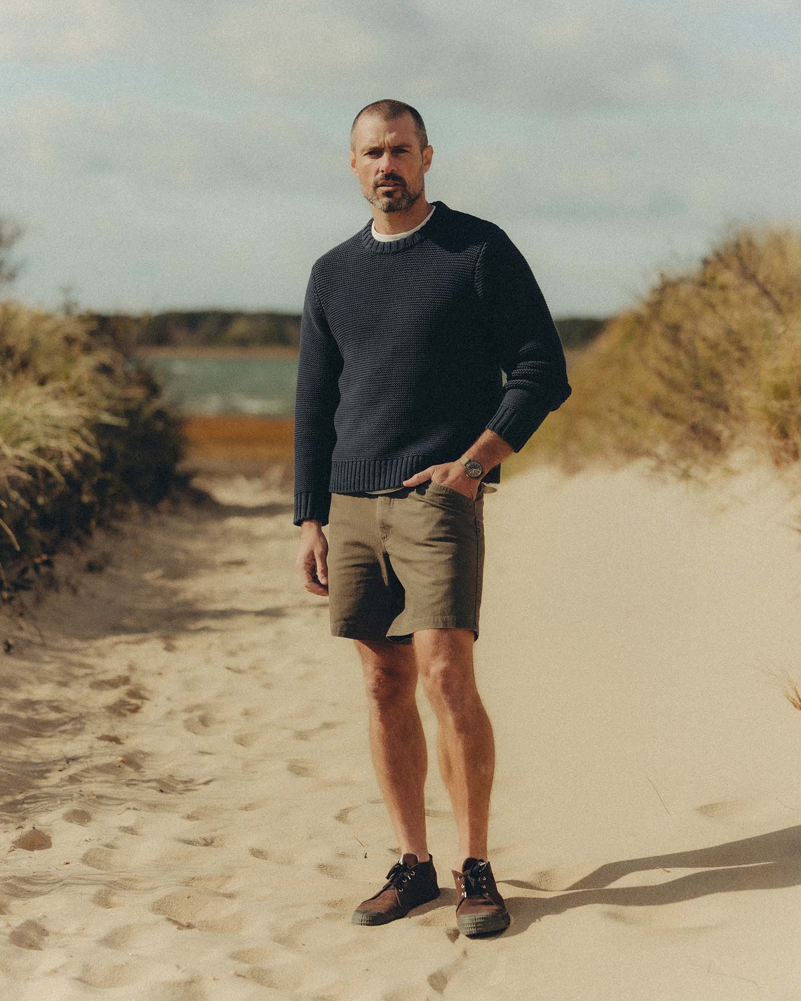 The Topsail Sweater in Dark Navy - Image 3