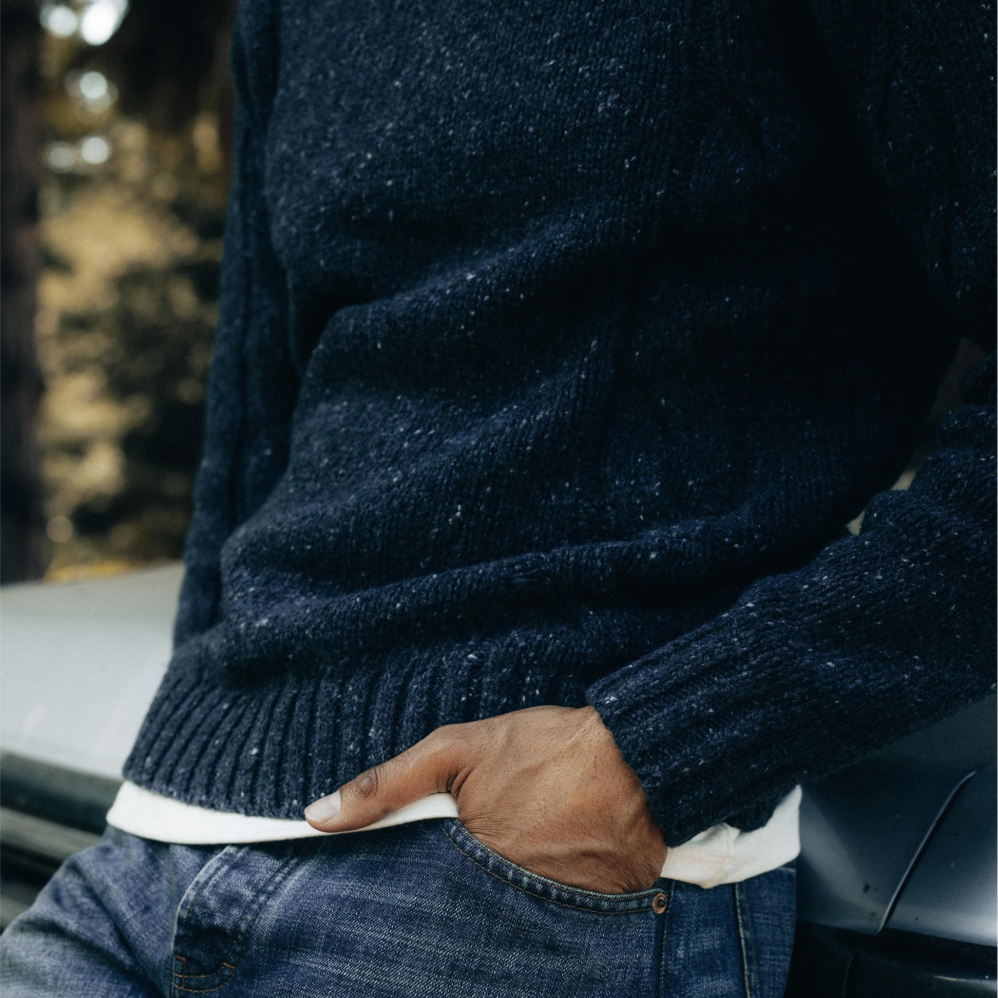 The Topside Sweater in Navy Donegal - Image 4