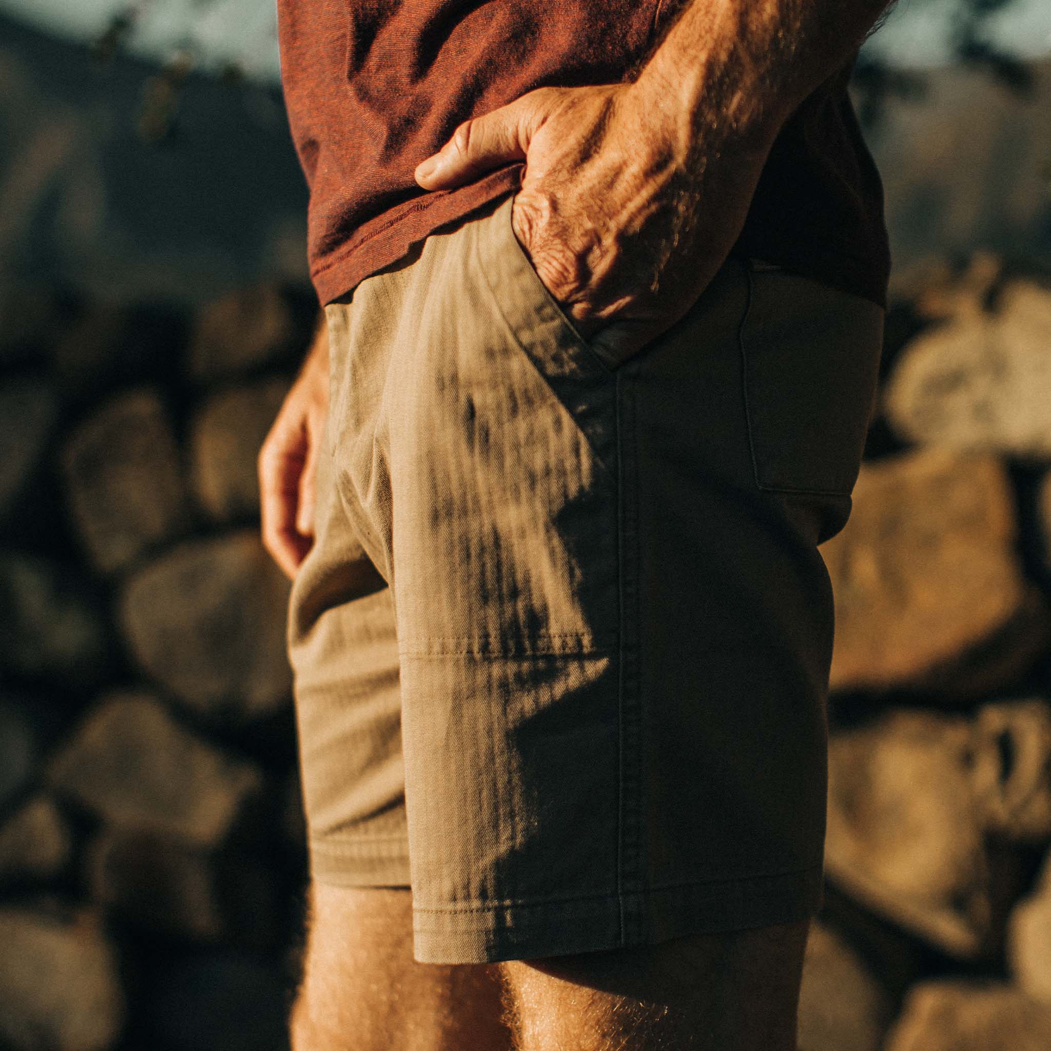 The Trail Short in Khaki Herringbone - Image 3