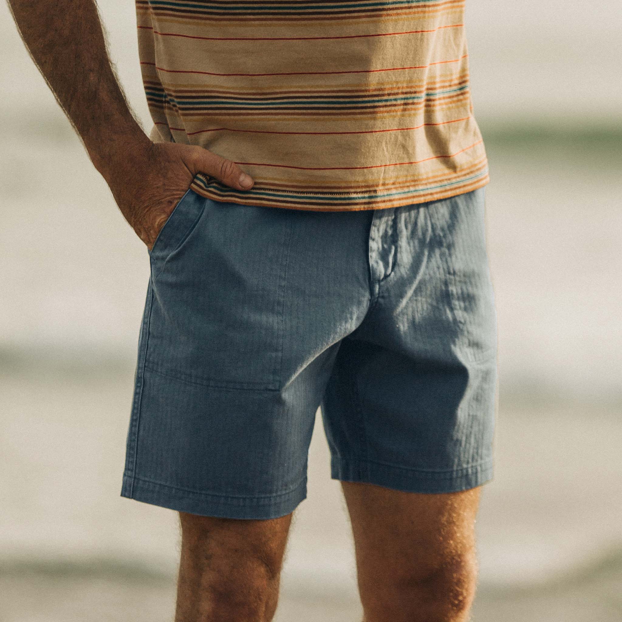 The Trail Short in Ocean Herringbone - Image 3