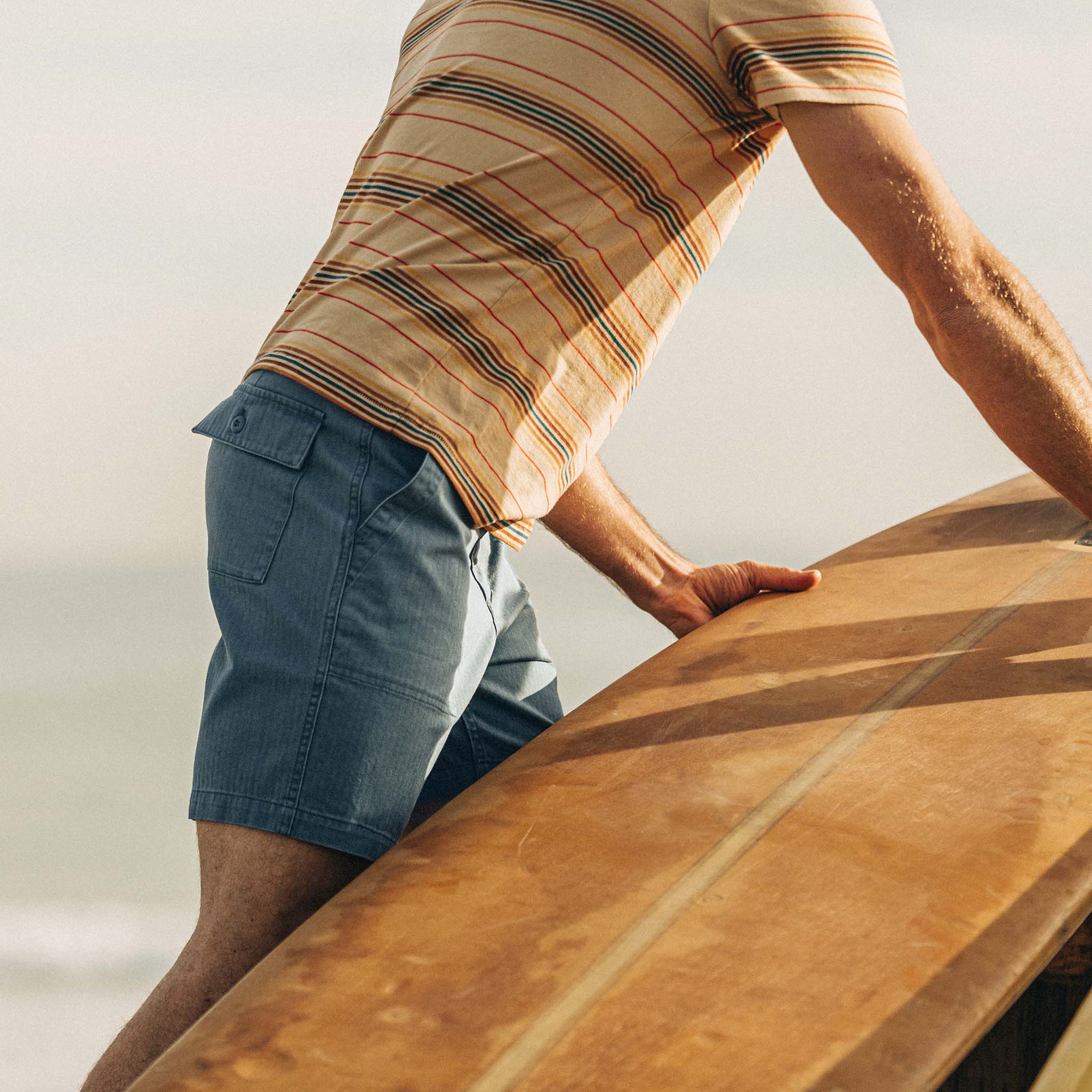 The Trail Short in Ocean Herringbone - Image 4