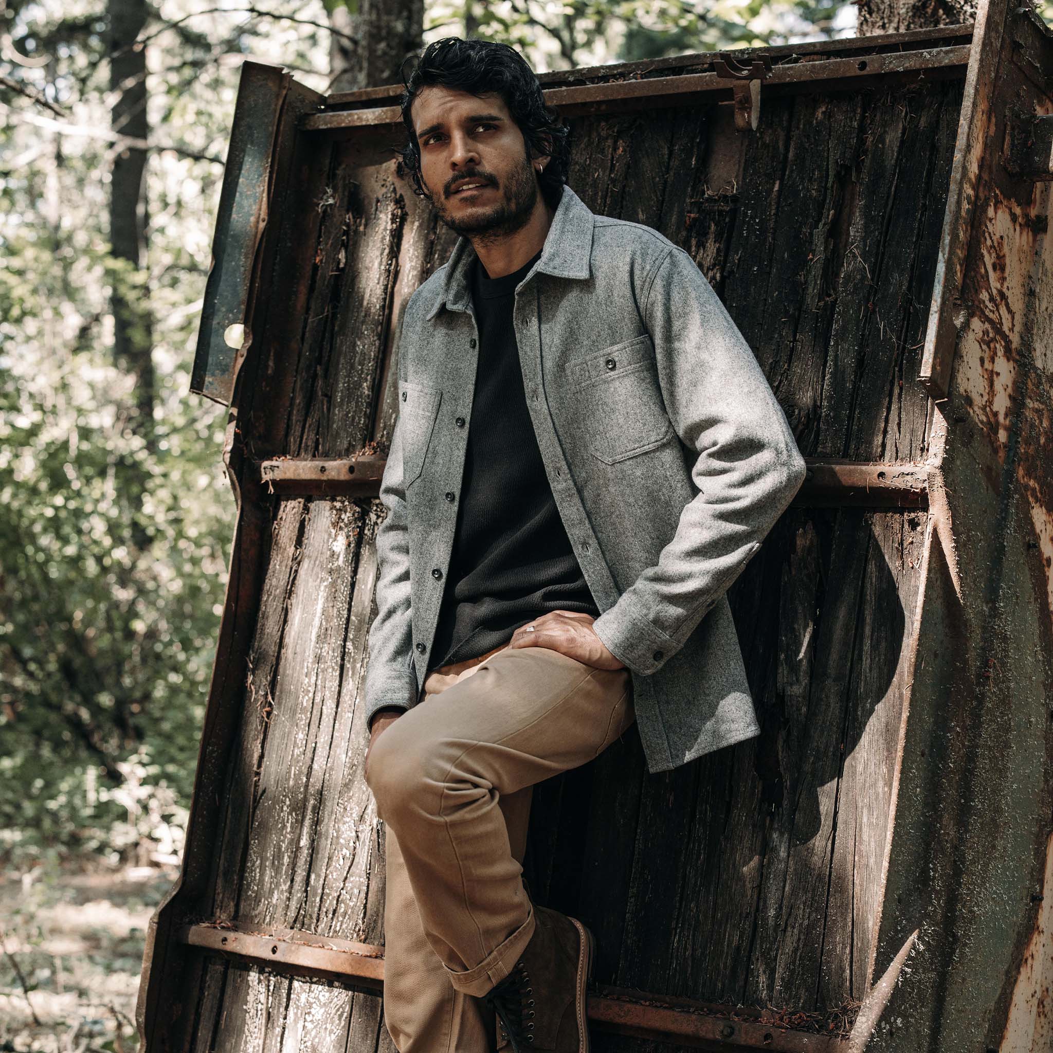 The Utility Shirt in Ash Donegal Wool - Image 4