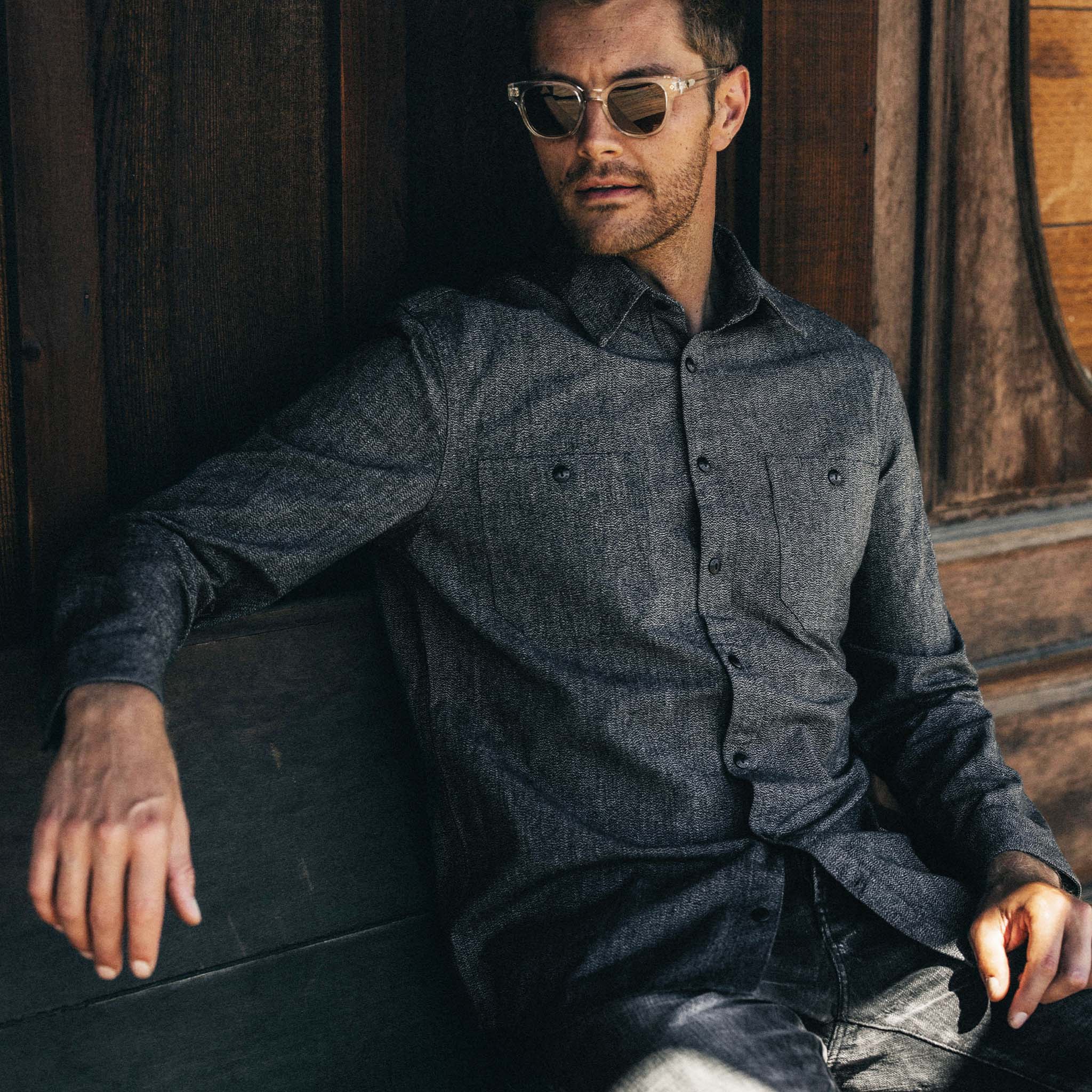 The Utility Shirt in Ash Jaspe - Image 4