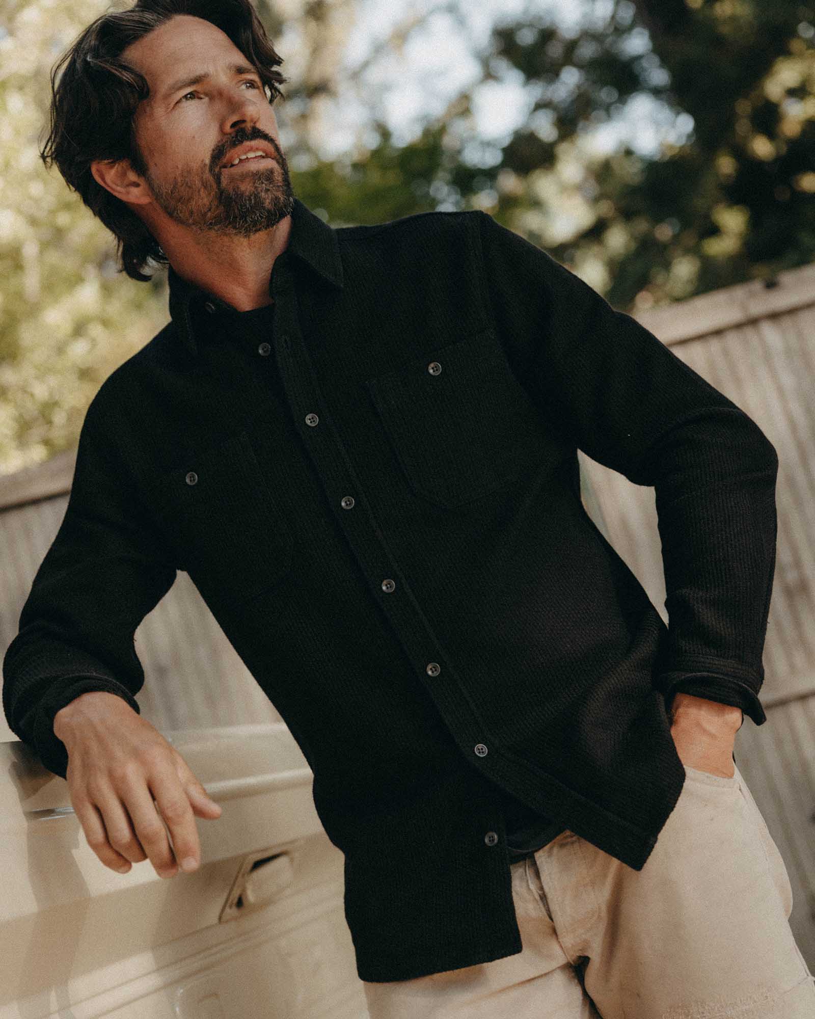 The Utility Shirt in Black Indigo Sashiko - Image 3