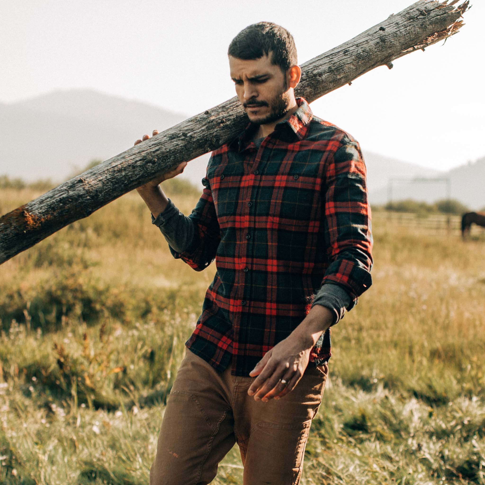 The Utility Shirt in Brushed Red Plaid - Image 2