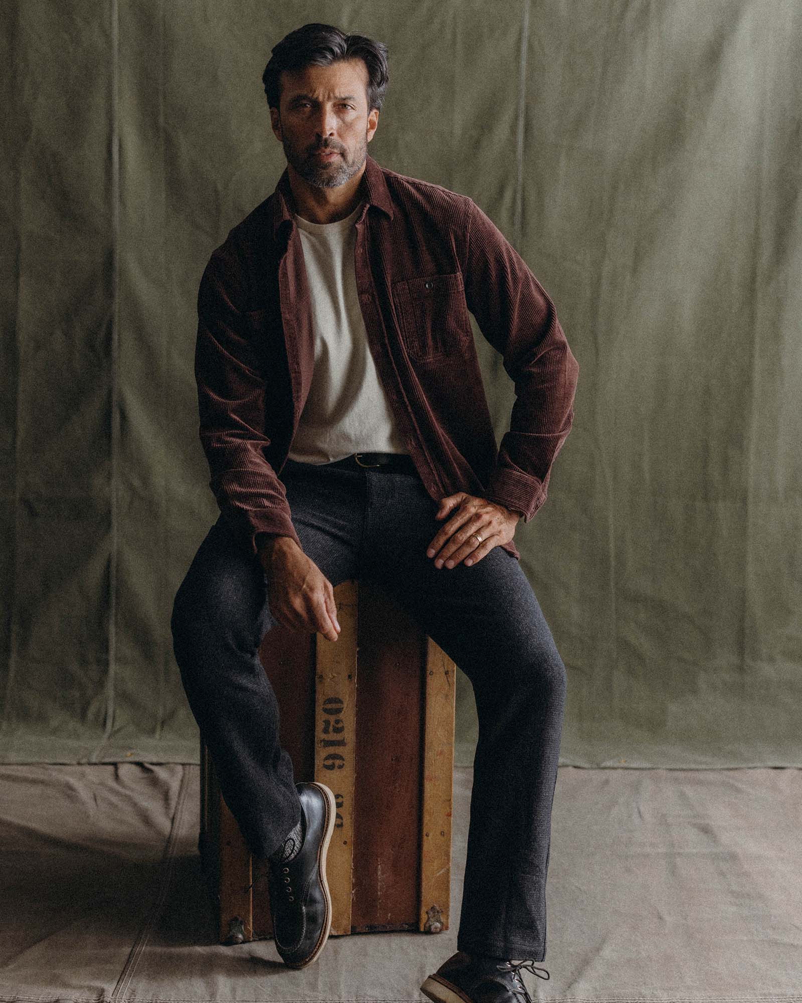 The Utility Shirt in Burgundy Corduroy - Image 2