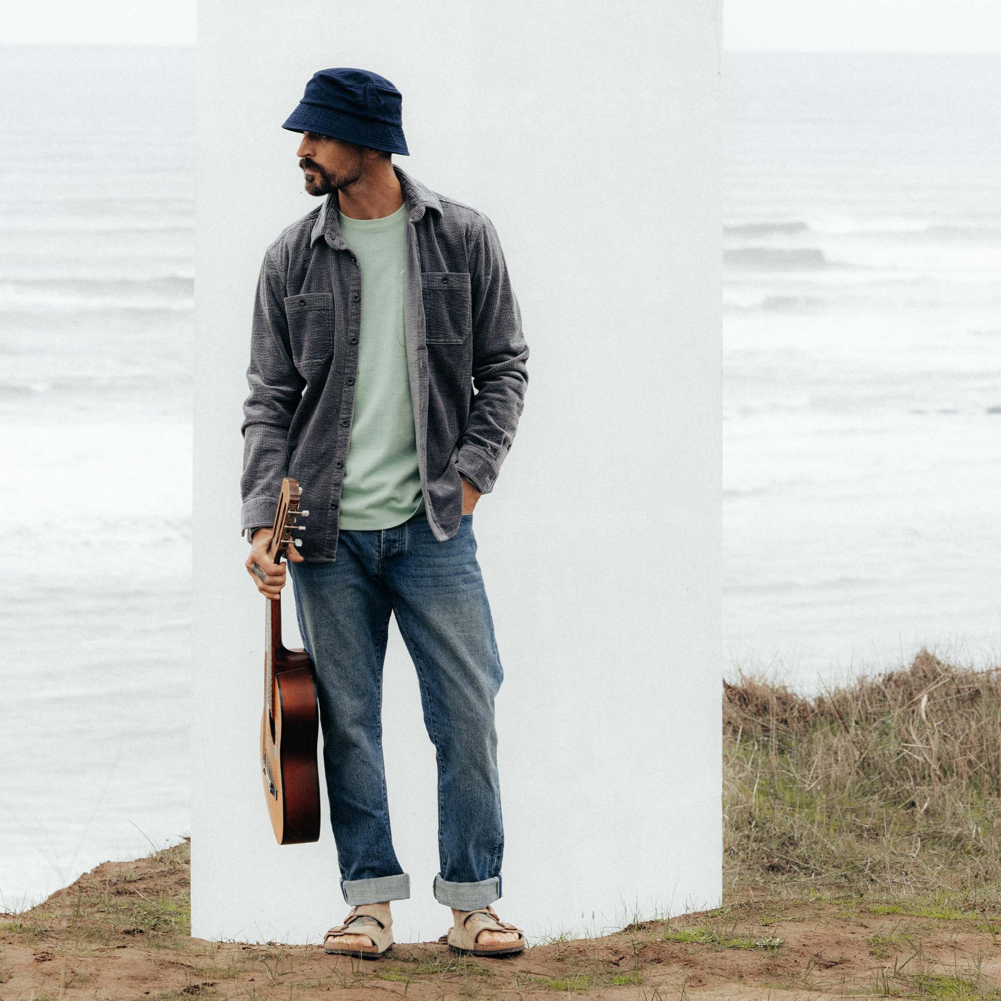The Utility Shirt in Dark Charcoal Crepe Cord - Image 2