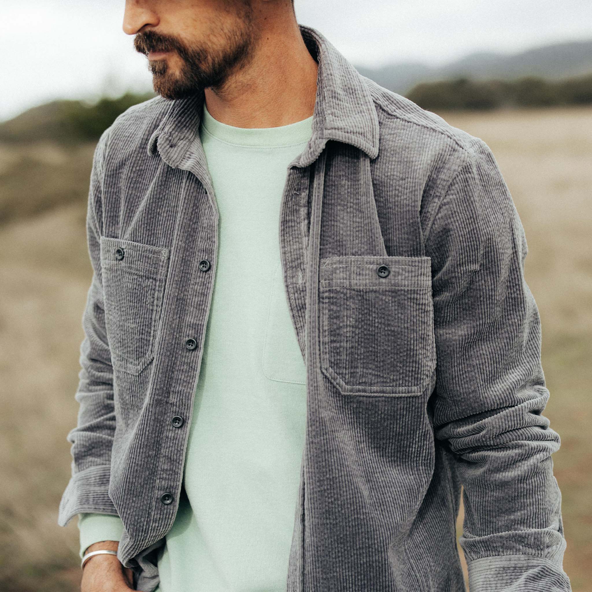 The Utility Shirt in Dark Charcoal Crepe Cord - Image 3