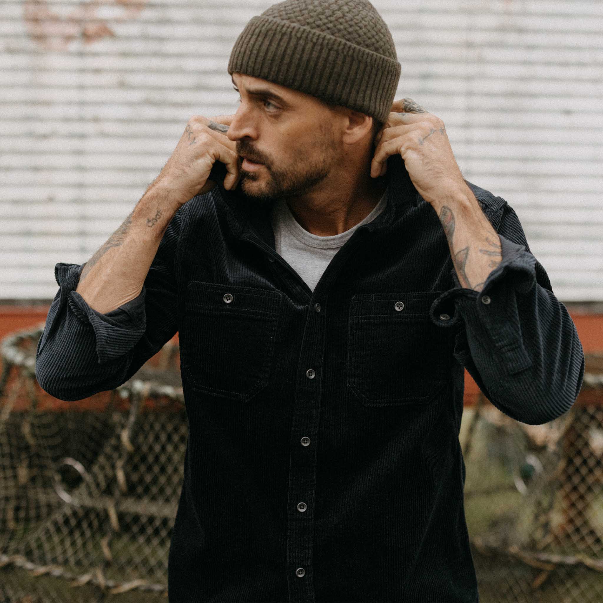 The Utility Shirt in Dark Navy Corduroy - Image 5