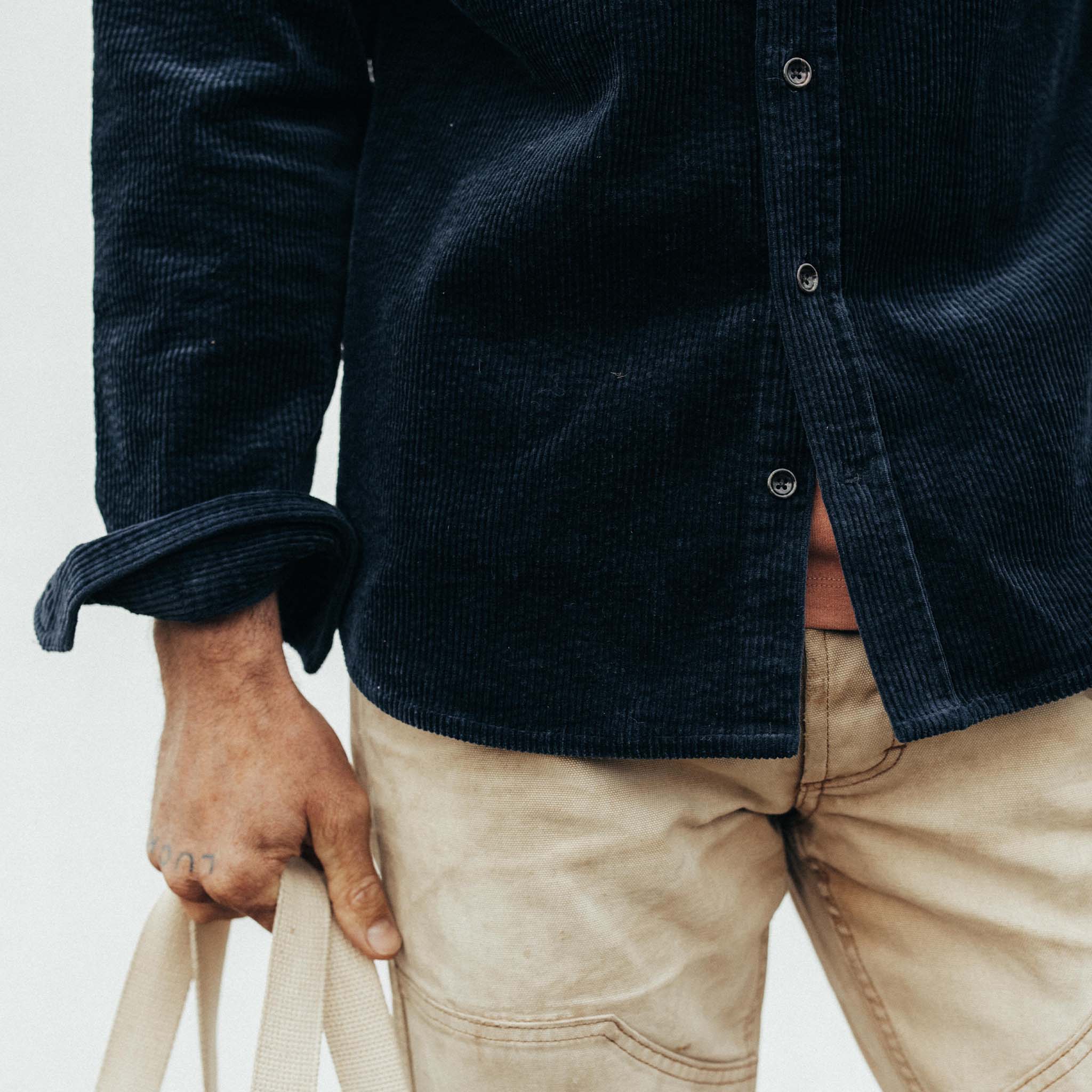 The Utility Shirt in Dark Navy Crepe Cord - Image 4