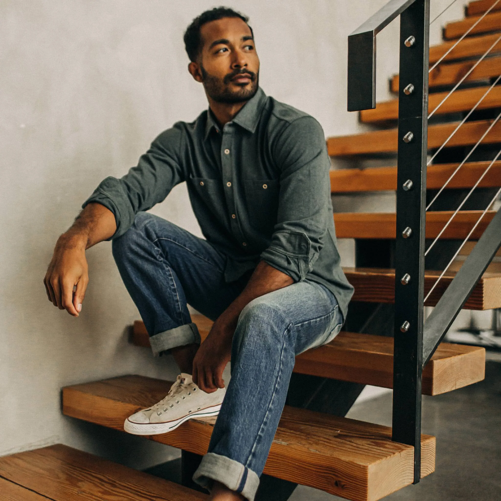 The Utility Shirt in Dark Slate Heavy Bag - Image 4