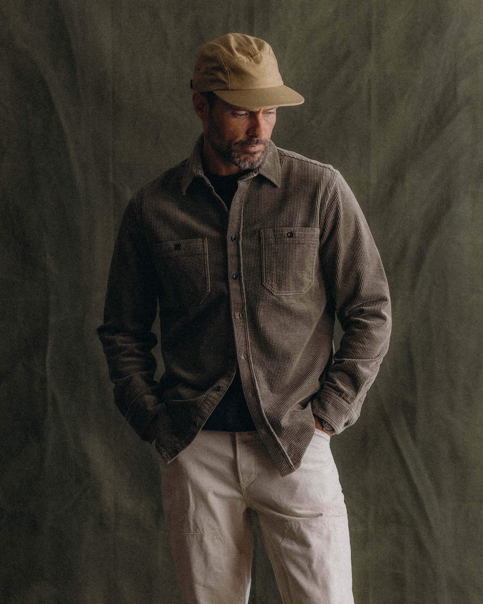 The Utility Shirt in Fatigue Olive Corduroy - Image 2