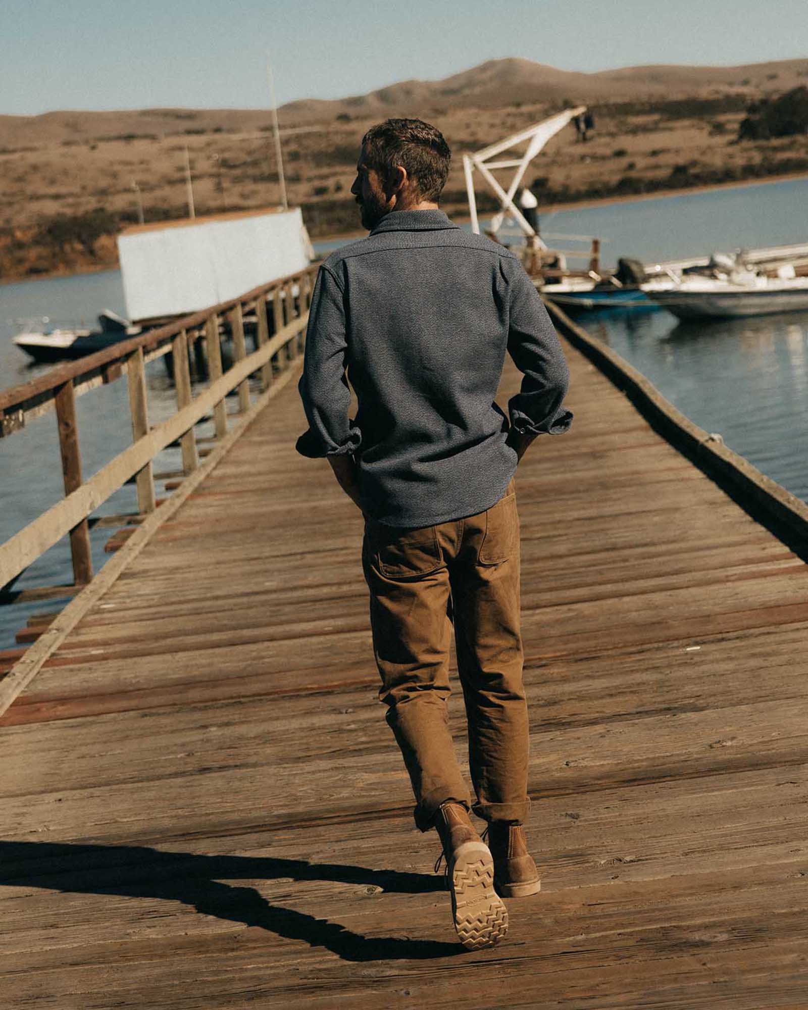 The Utility Shirt in Indigo Ash Wool Canvas - Image 4